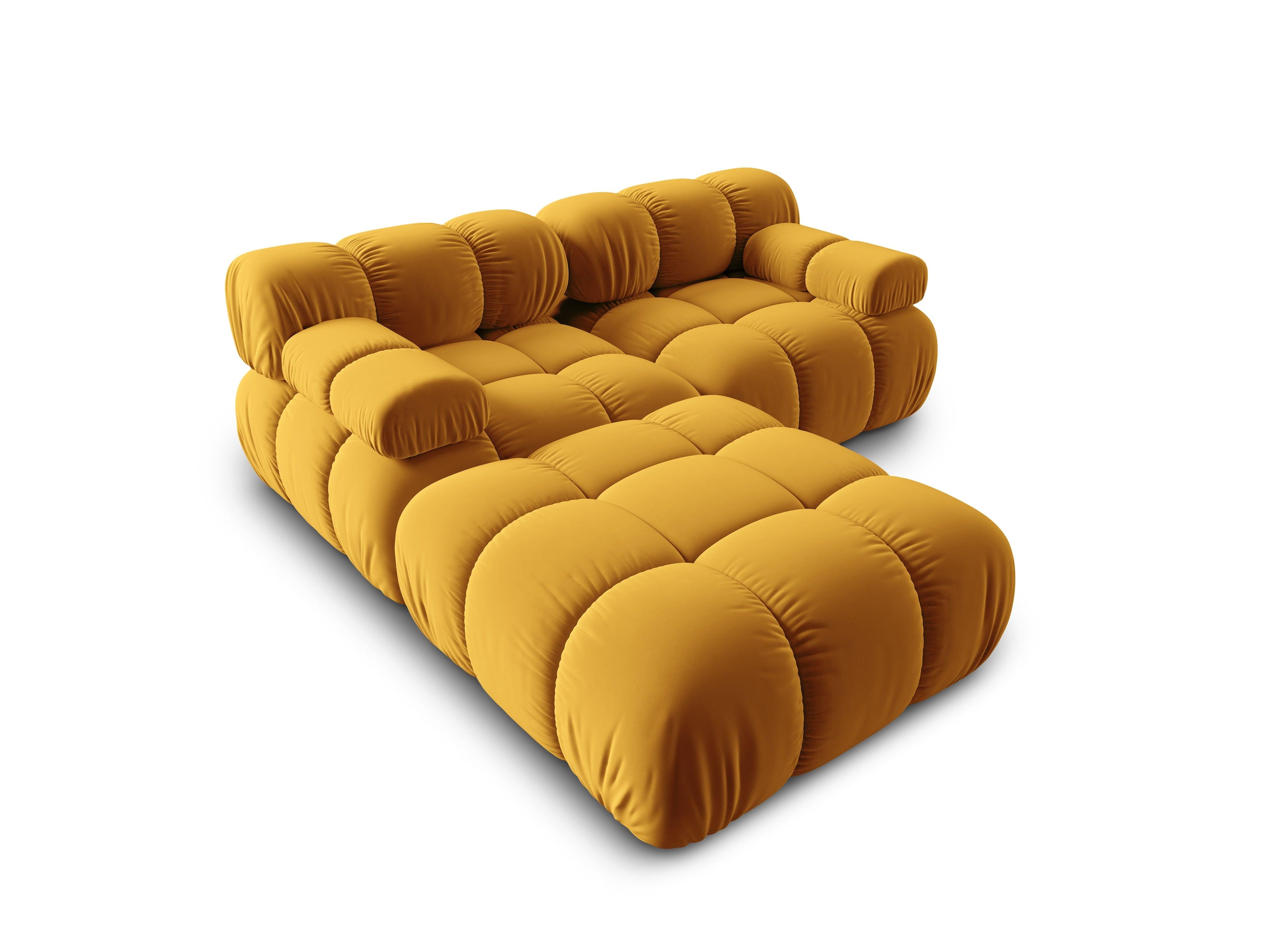 Narożnik modułowy aksamitny 3-osobowy TROPEA musztardowy Milo Casa Eye on Design