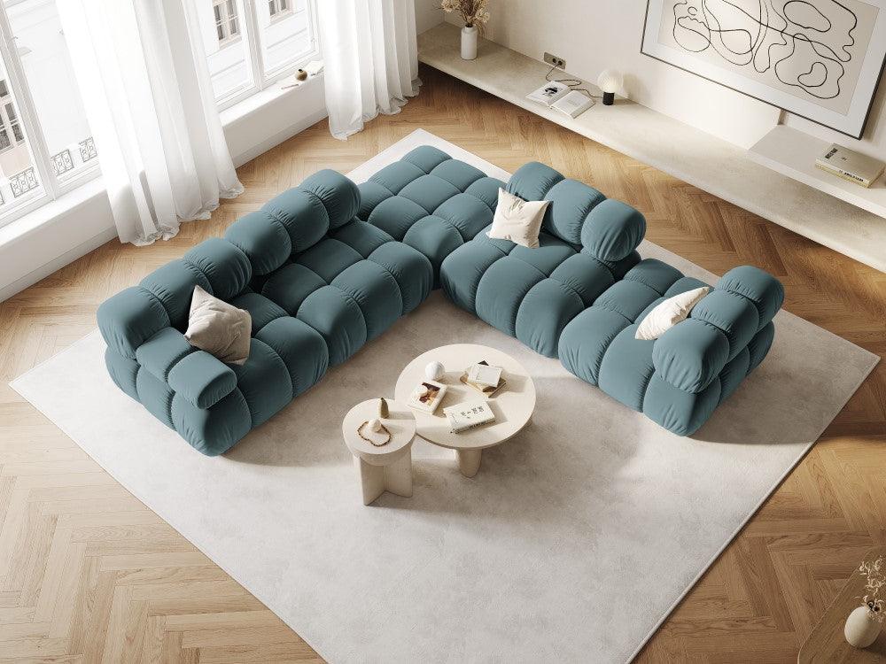 Narożnik modułowy aksamitny 3-osobowy TROPEA petrol Milo Casa Eye on Design