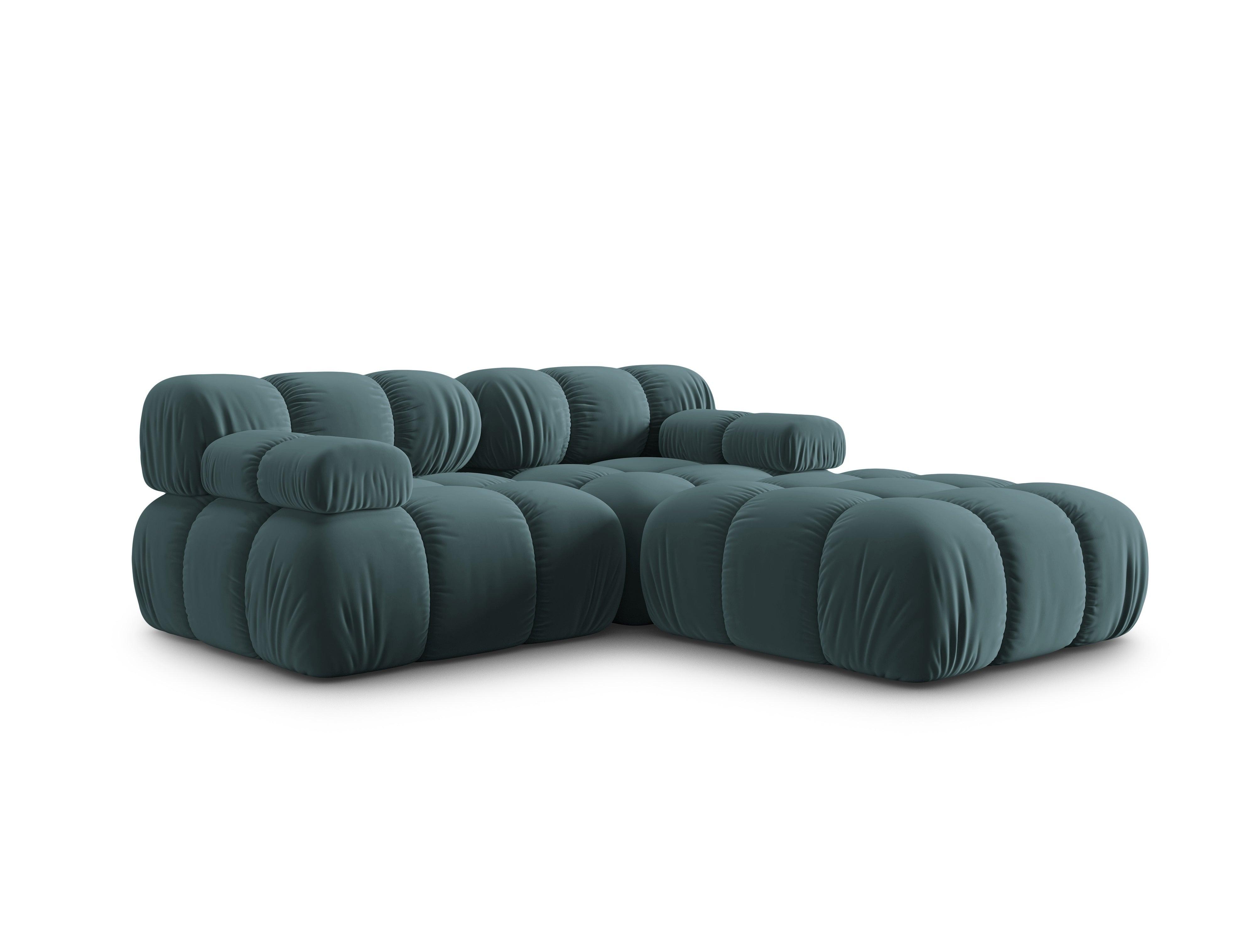 Narożnik modułowy aksamitny 3-osobowy TROPEA petrol Milo Casa Eye on Design