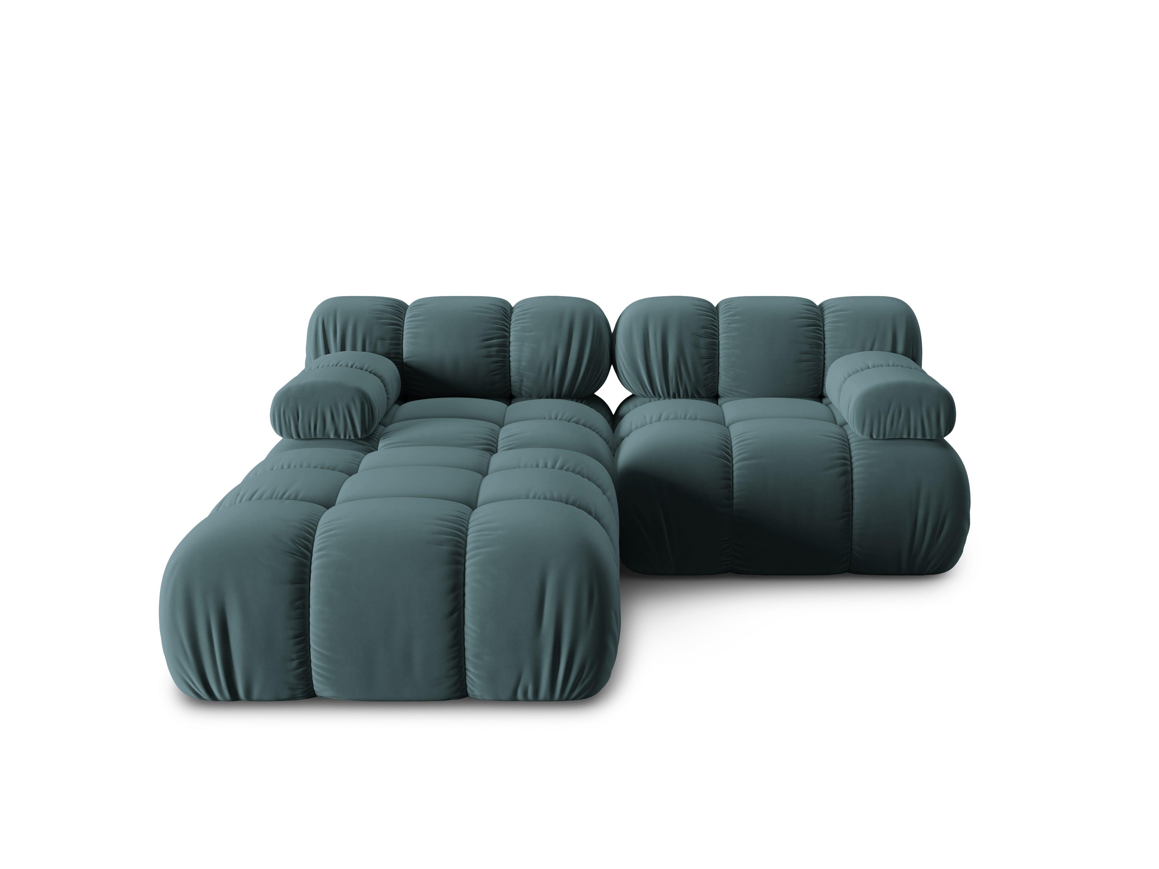 Narożnik modułowy aksamitny 3-osobowy TROPEA petrol Milo Casa Eye on Design