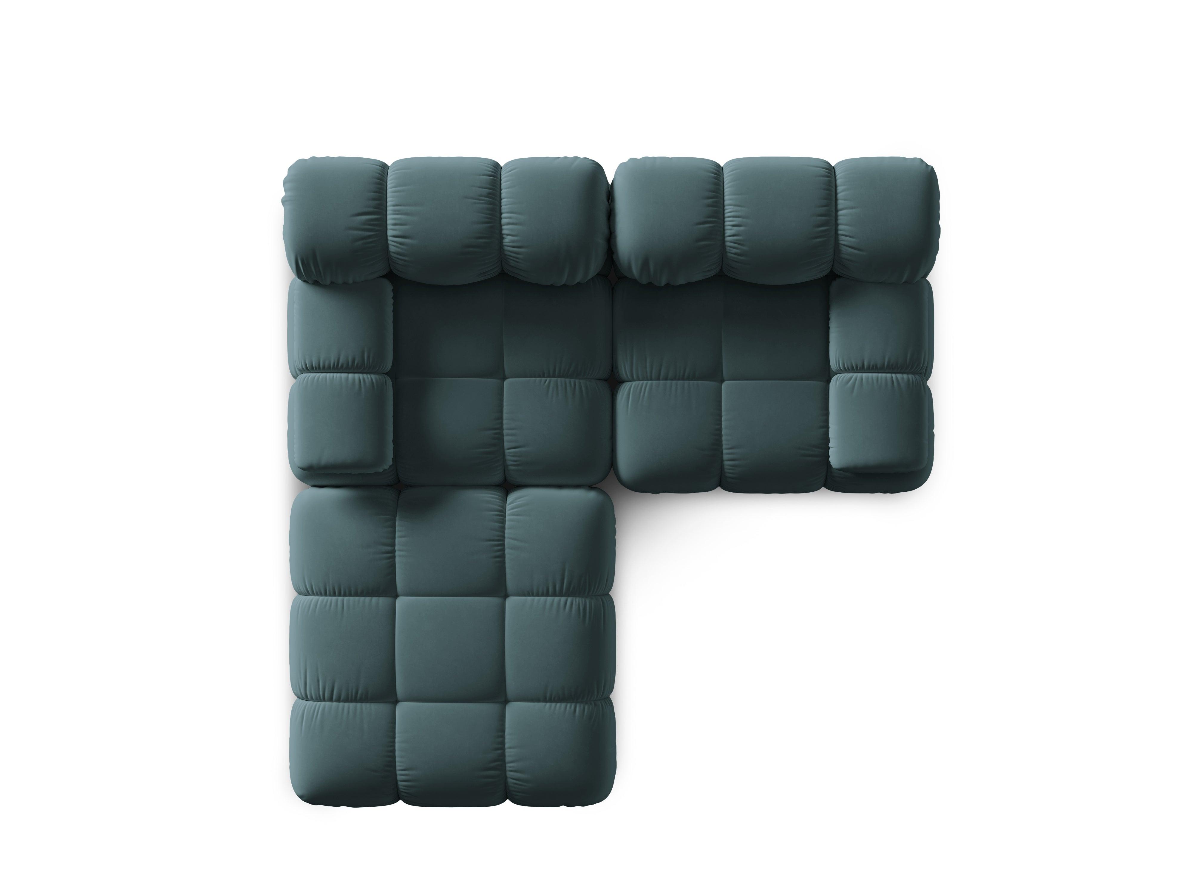 Narożnik modułowy aksamitny 3-osobowy TROPEA petrol Milo Casa Eye on Design