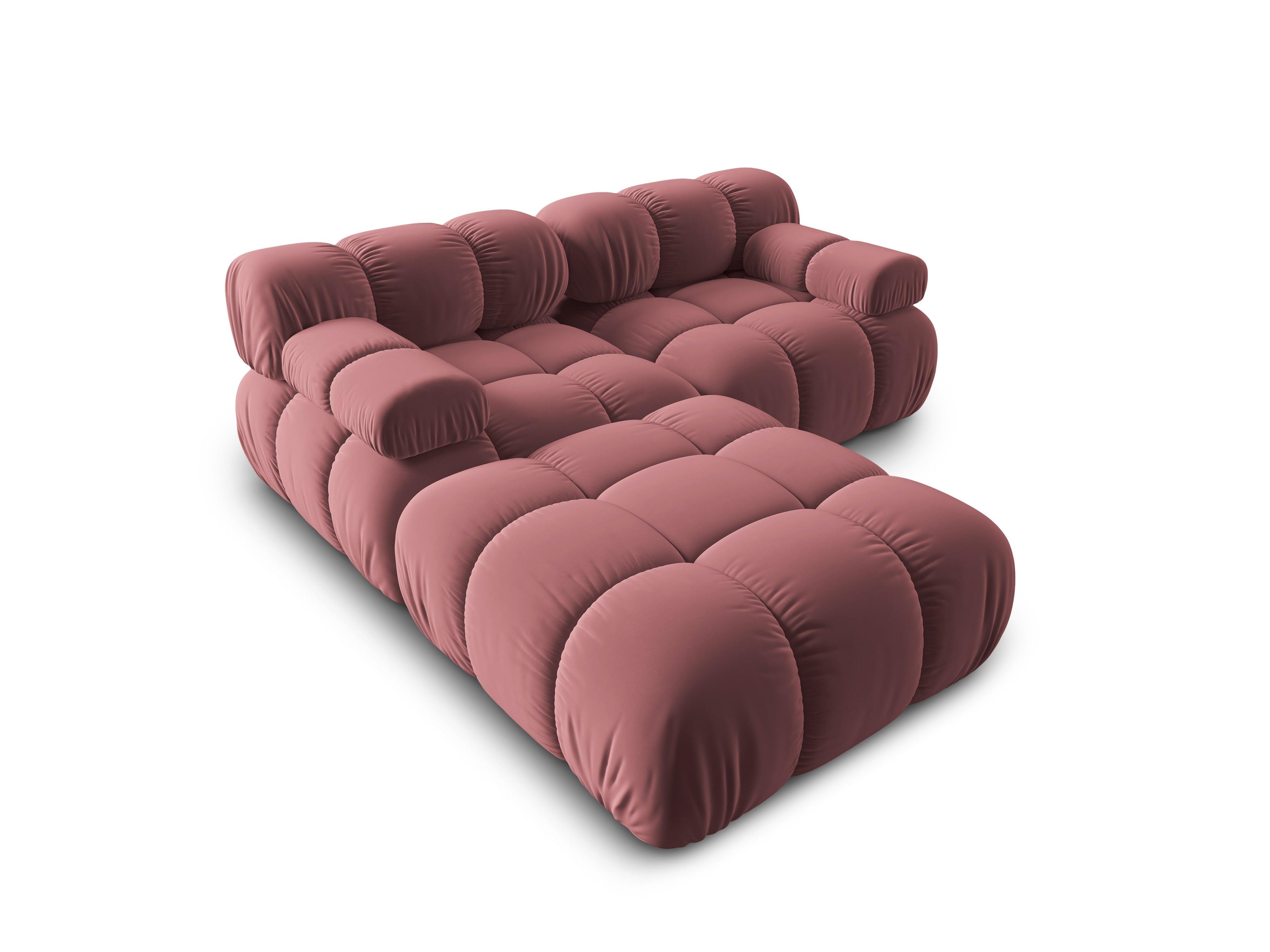 Narożnik modułowy aksamitny 3-osobowy TROPEA różowy Milo Casa Eye on Design