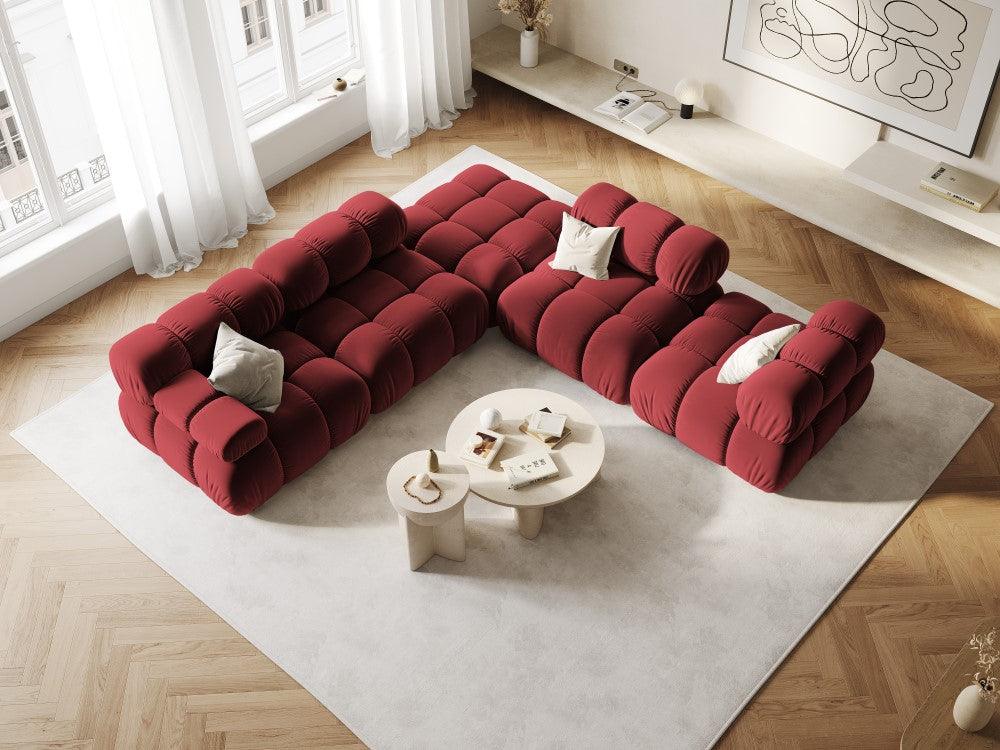 Narożnik modułowy aksamitny 3-osobowy TROPEA rubinowy Milo Casa Eye on Design