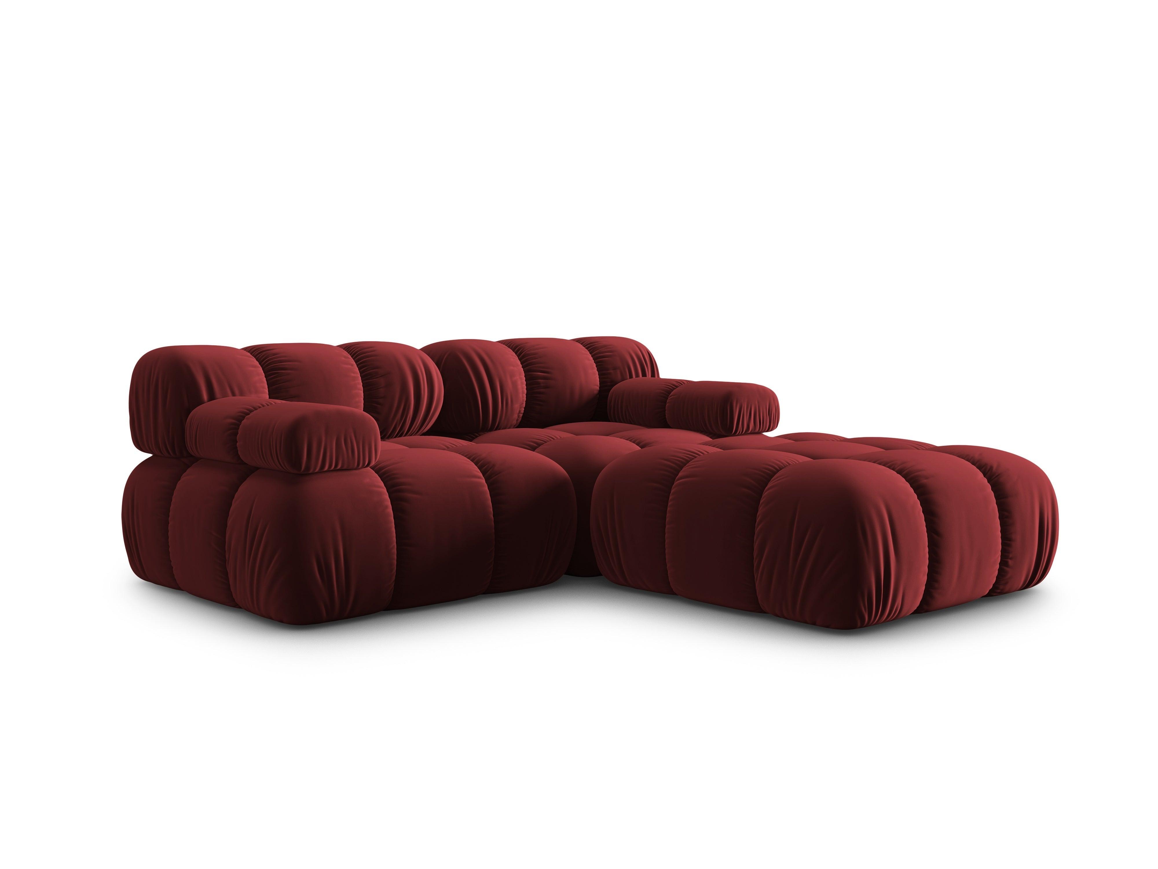 Narożnik modułowy aksamitny 3-osobowy TROPEA rubinowy Milo Casa Eye on Design