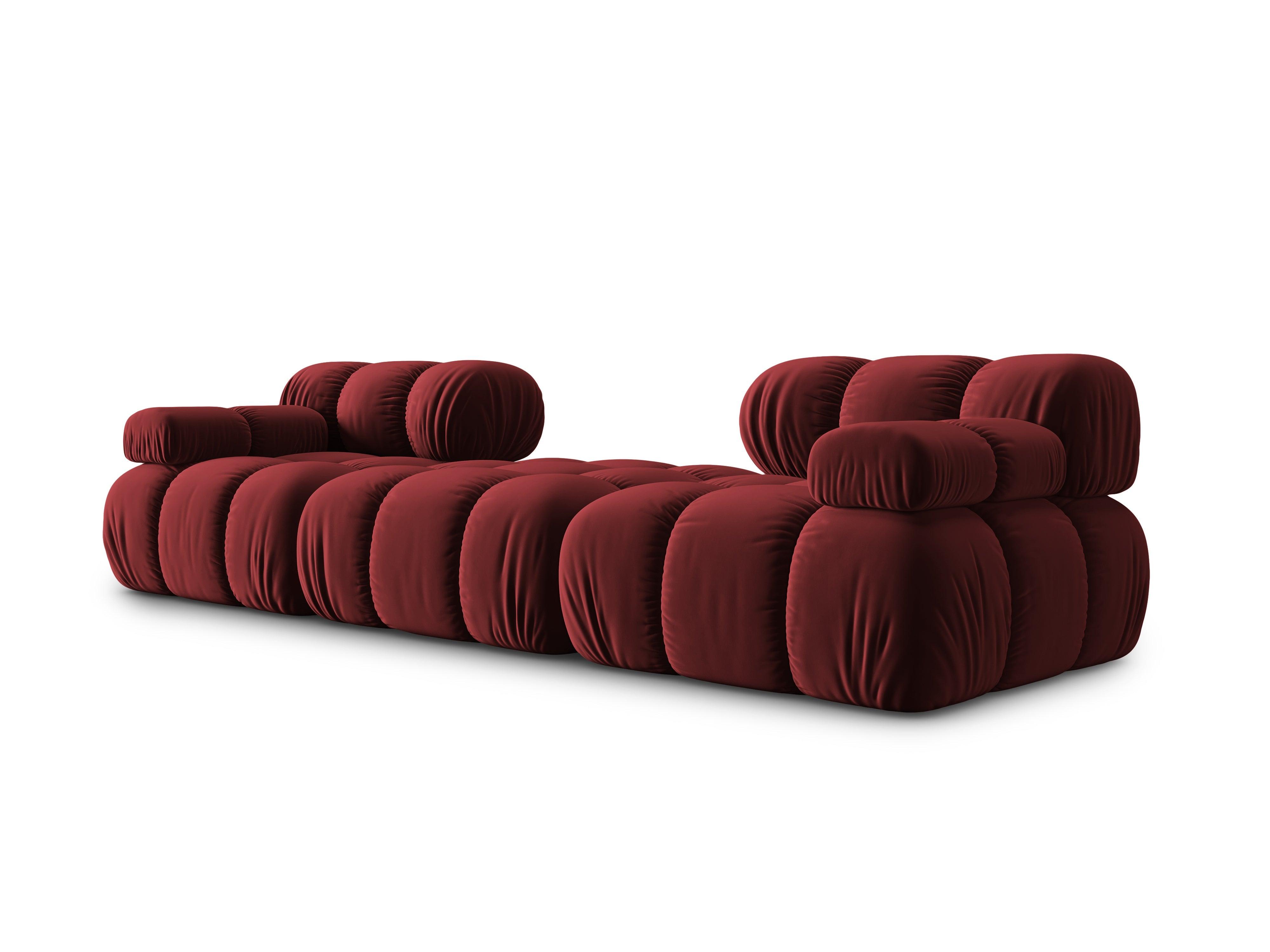 Narożnik modułowy aksamitny 3-osobowy TROPEA rubinowy Milo Casa Eye on Design