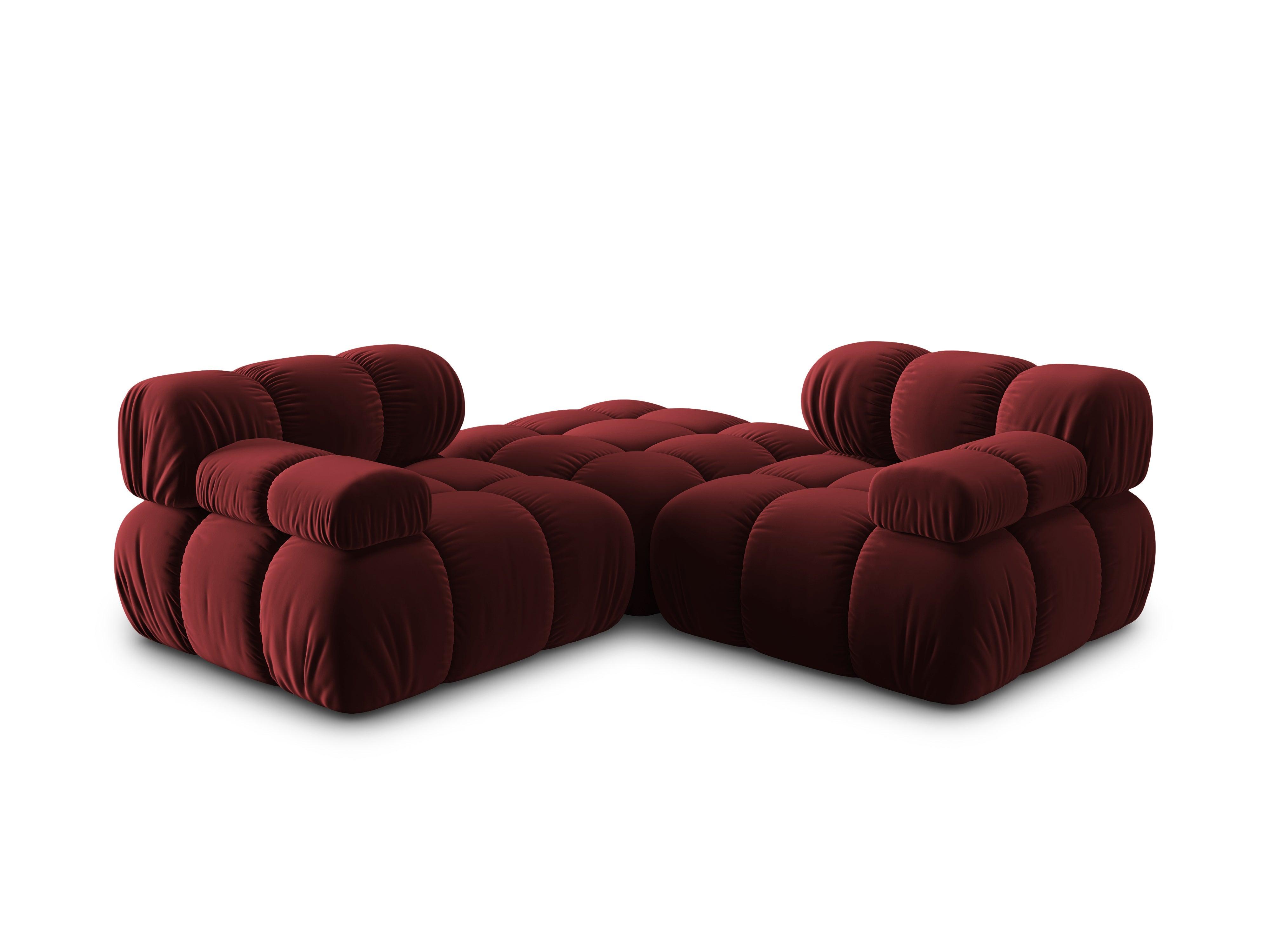 Narożnik modułowy aksamitny 3-osobowy TROPEA rubinowy Milo Casa Eye on Design