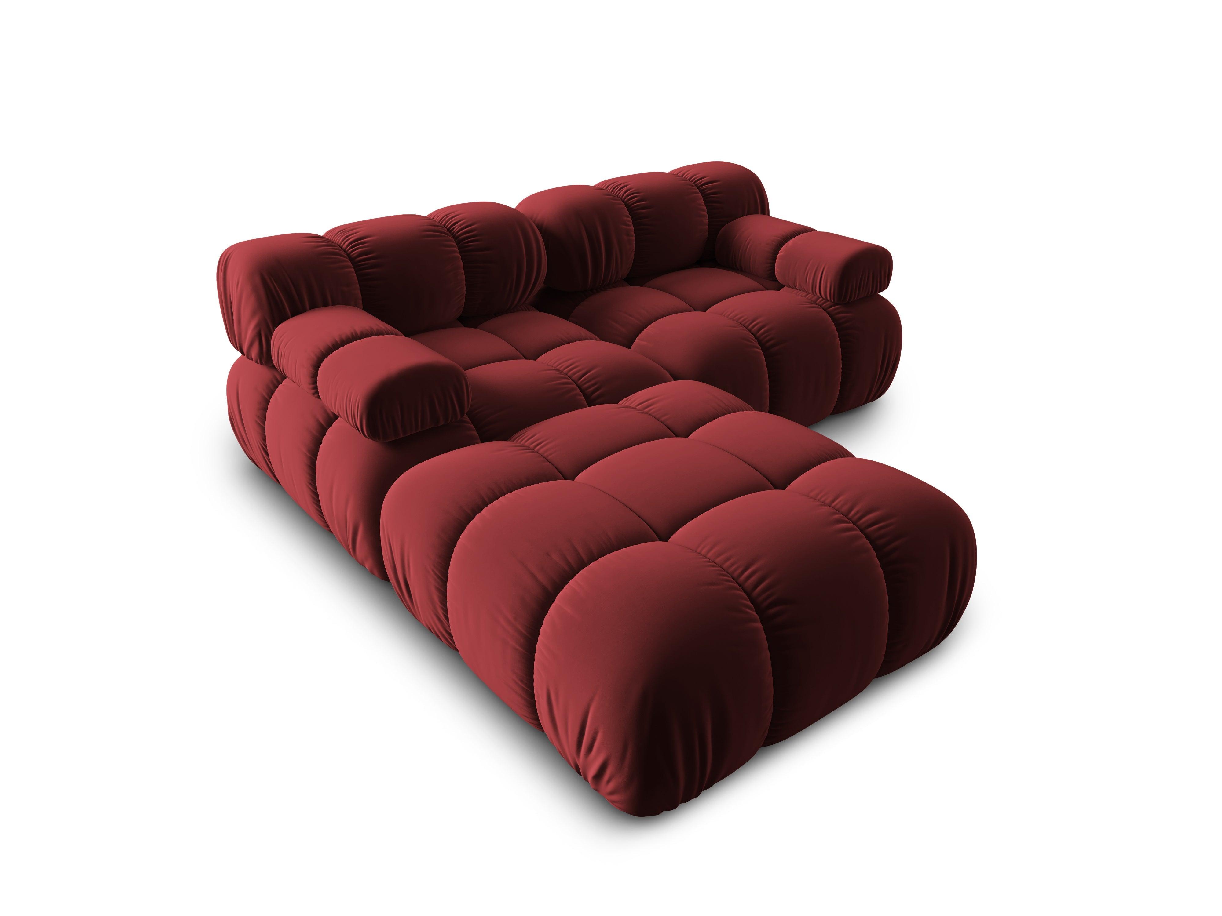 Narożnik modułowy aksamitny 3-osobowy TROPEA rubinowy Milo Casa Eye on Design