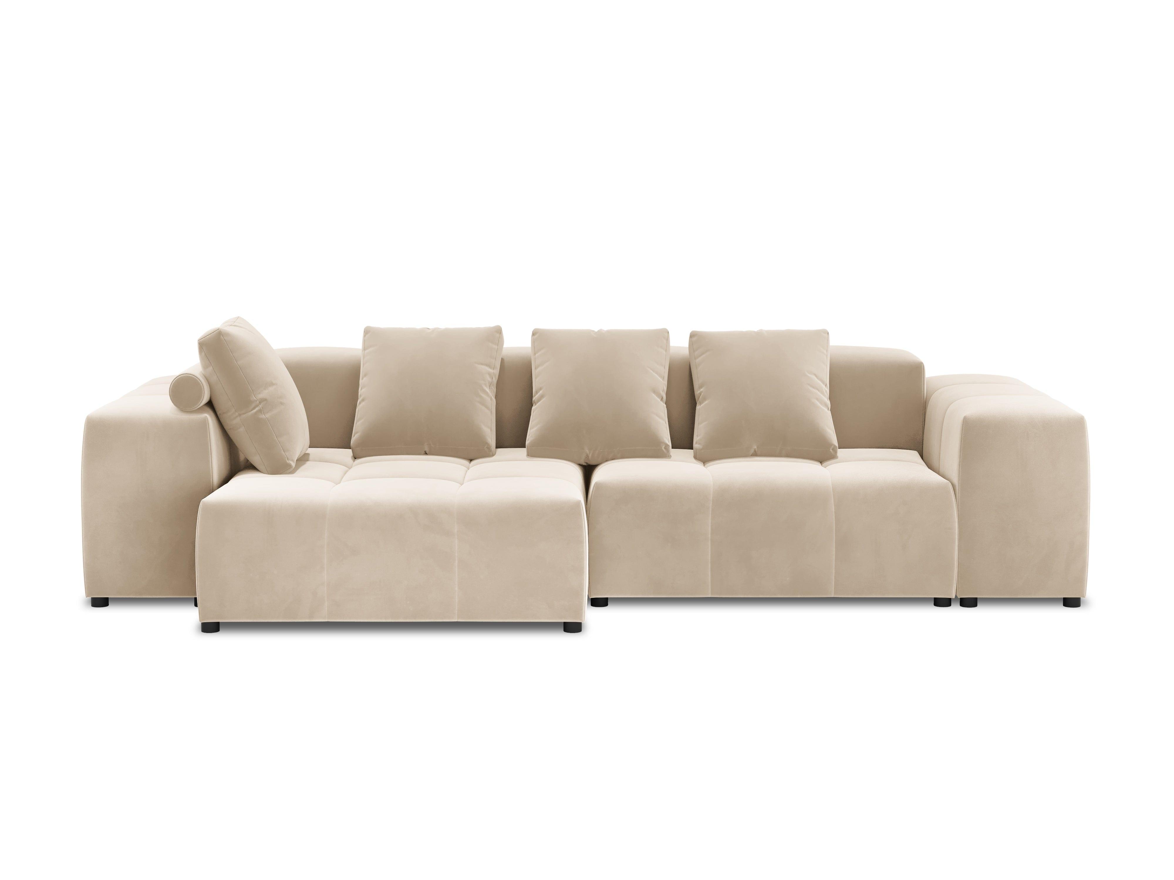 Narożnik modułowy aksamitny 4-osobowy ROME beżowy Cosmopolitan Design Eye on Design