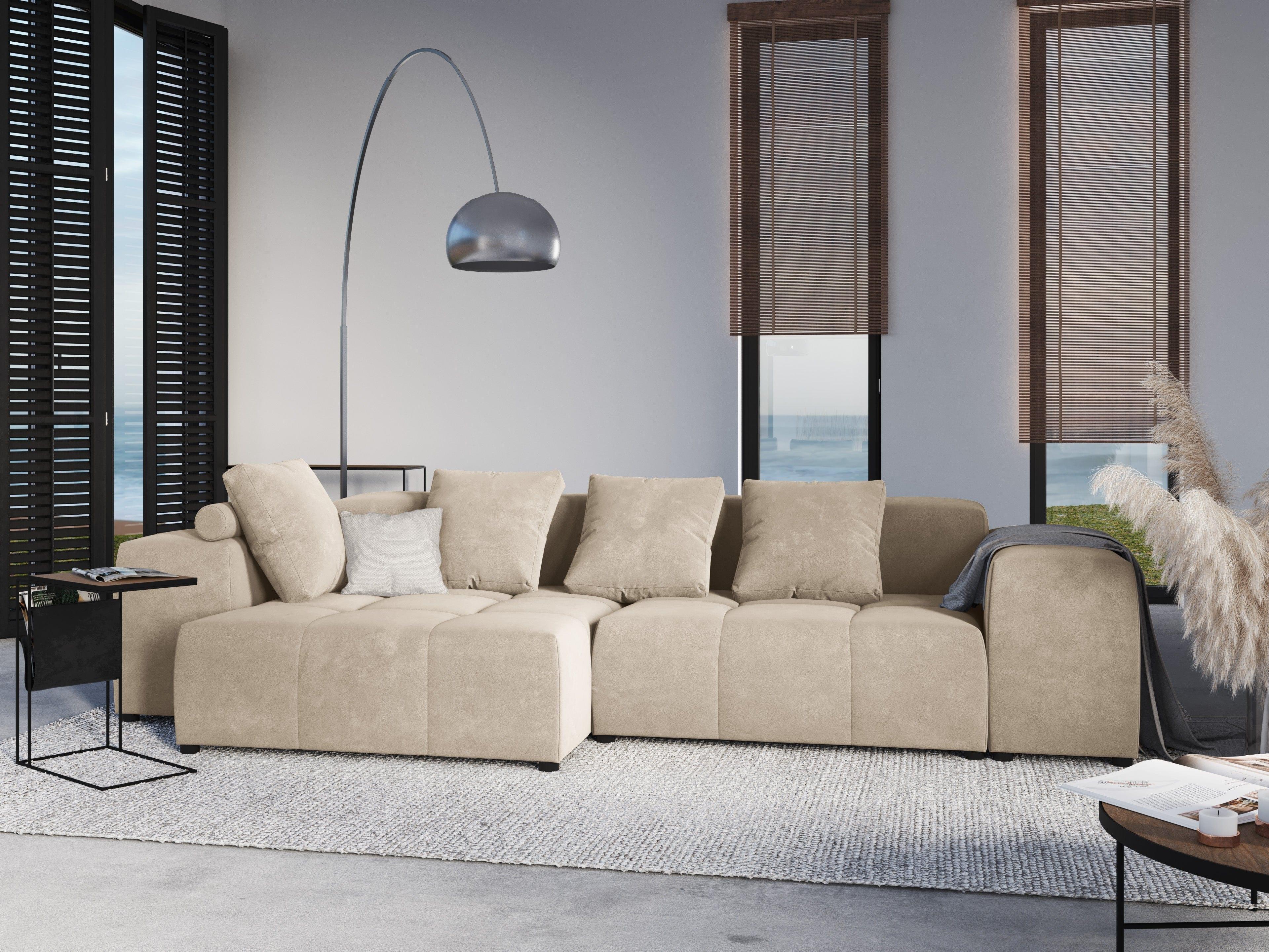 Narożnik modułowy aksamitny 4-osobowy ROME beżowy Cosmopolitan Design Eye on Design