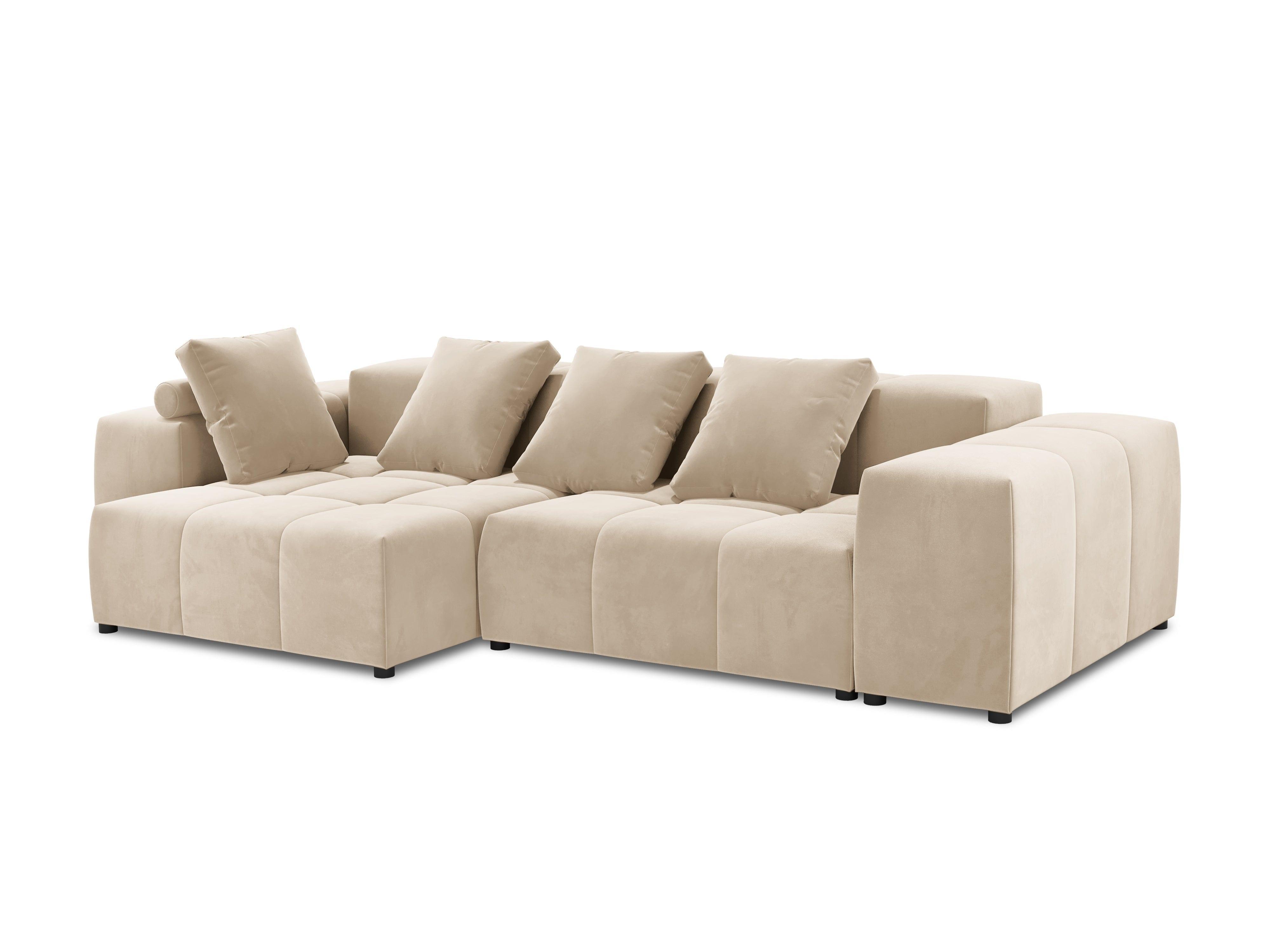Narożnik modułowy aksamitny 4-osobowy ROME beżowy Cosmopolitan Design Eye on Design
