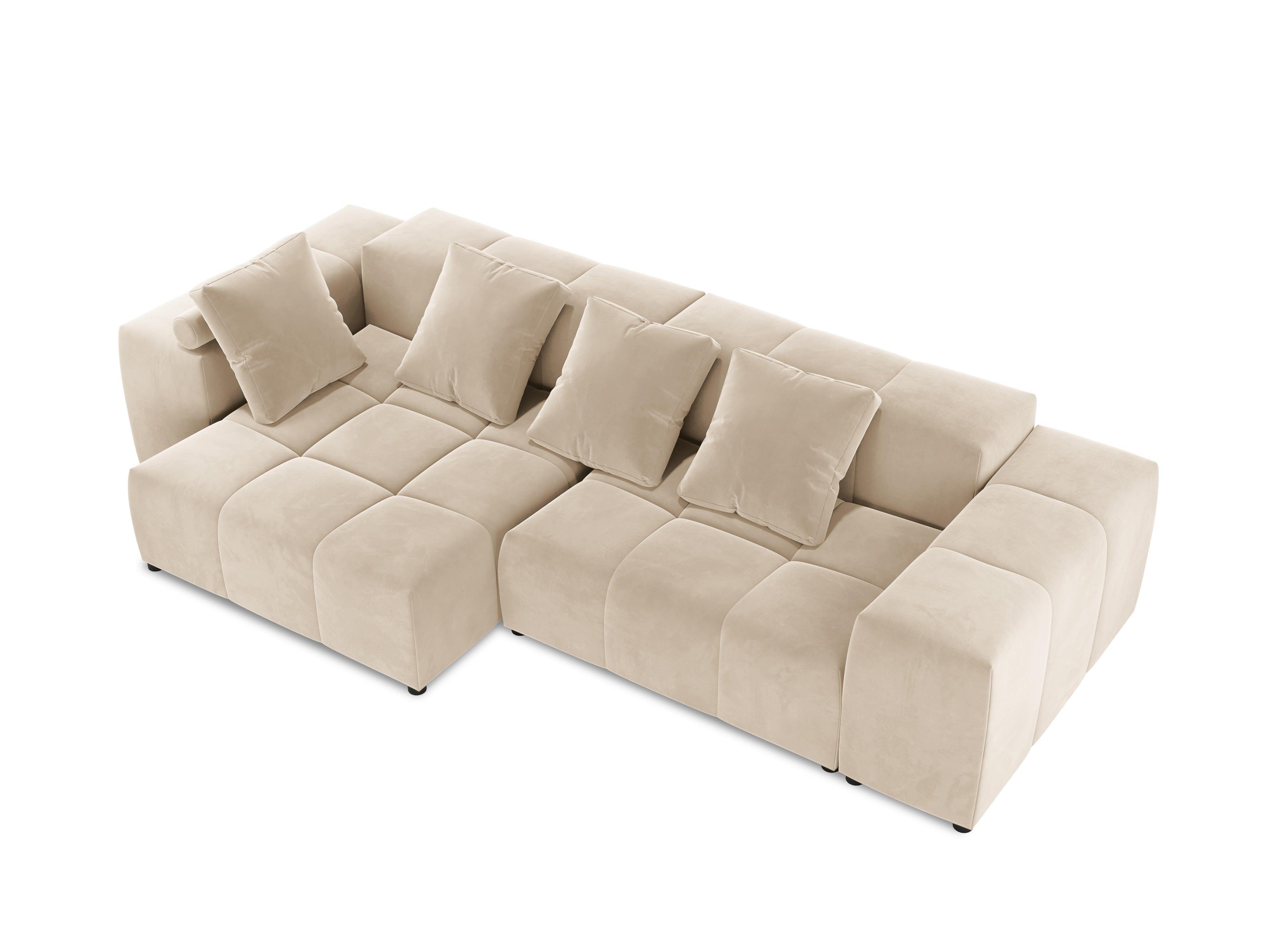 Narożnik modułowy aksamitny 4-osobowy ROME beżowy Cosmopolitan Design Eye on Design