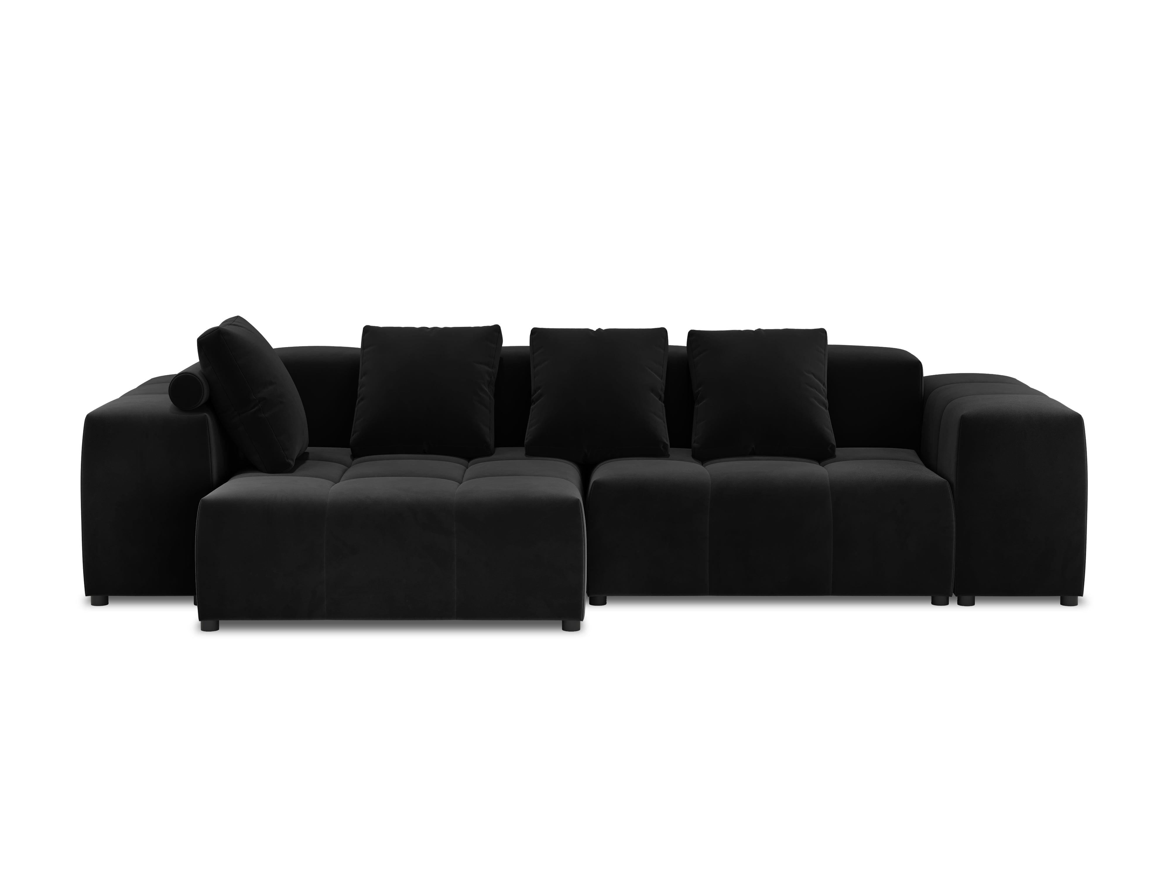 Narożnik modułowy aksamitny 4-osobowy ROME czarny Cosmopolitan Design Eye on Design