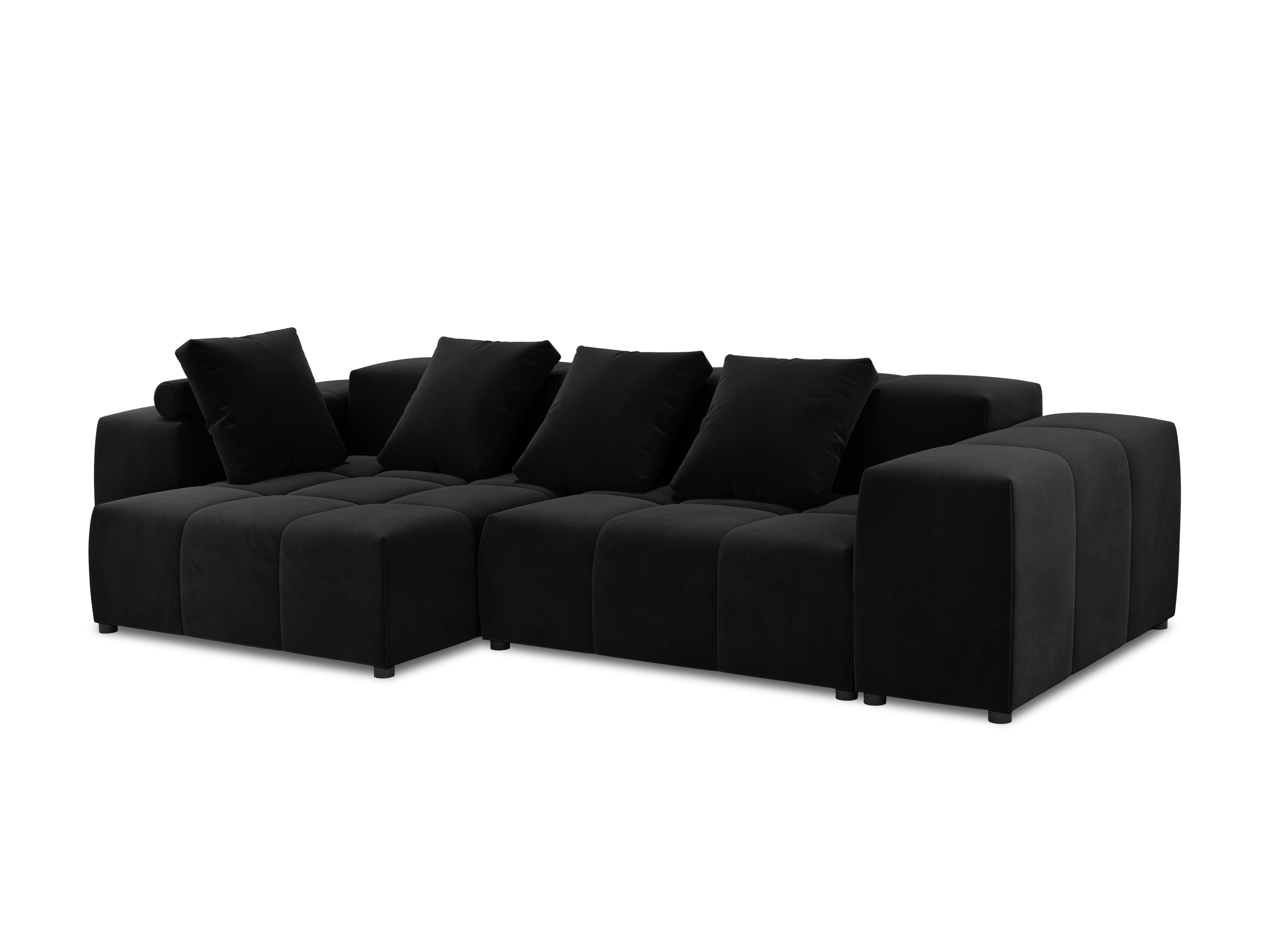 Narożnik modułowy aksamitny 4-osobowy ROME czarny Cosmopolitan Design Eye on Design