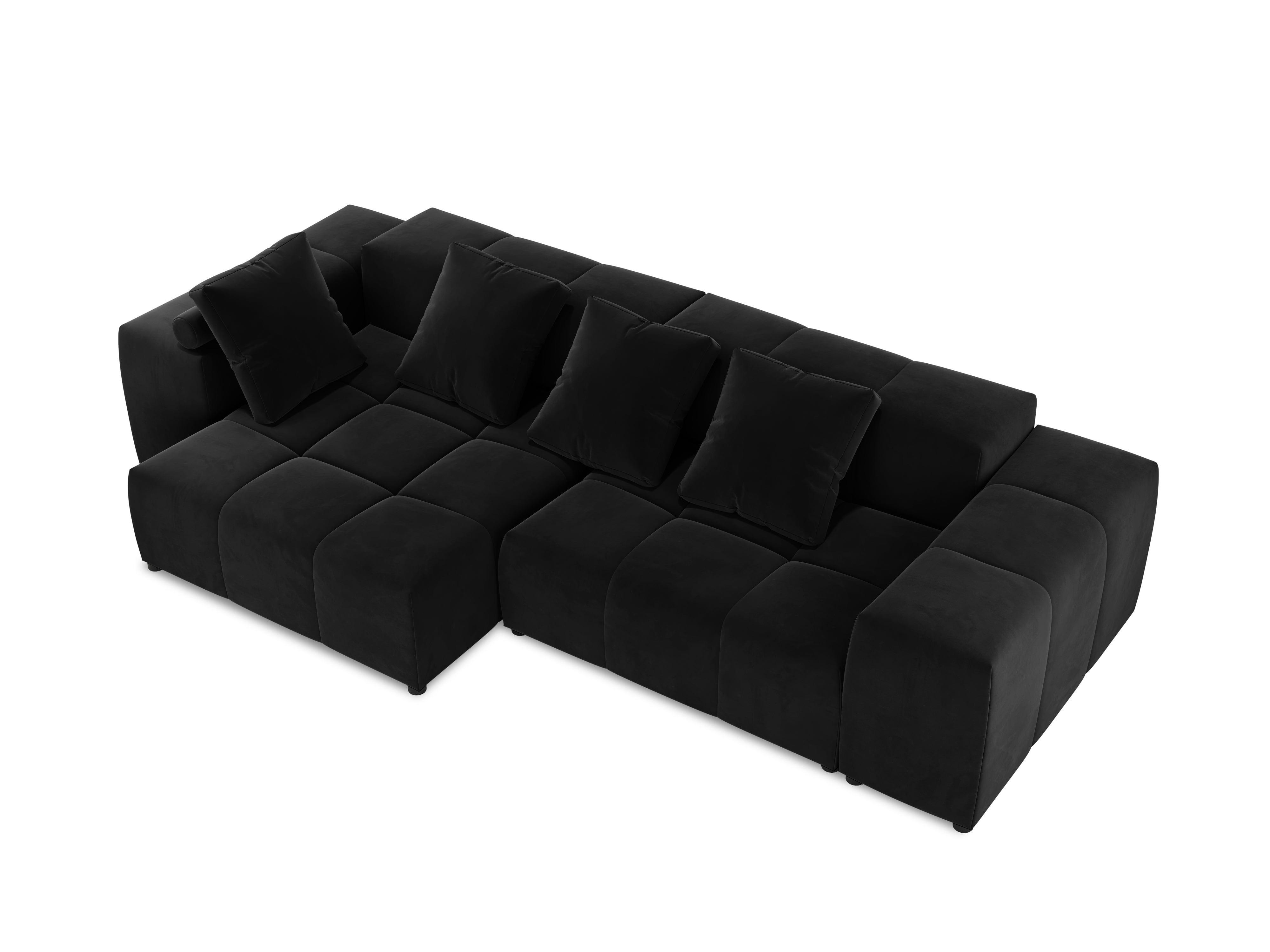 Narożnik modułowy aksamitny 4-osobowy ROME czarny Cosmopolitan Design Eye on Design