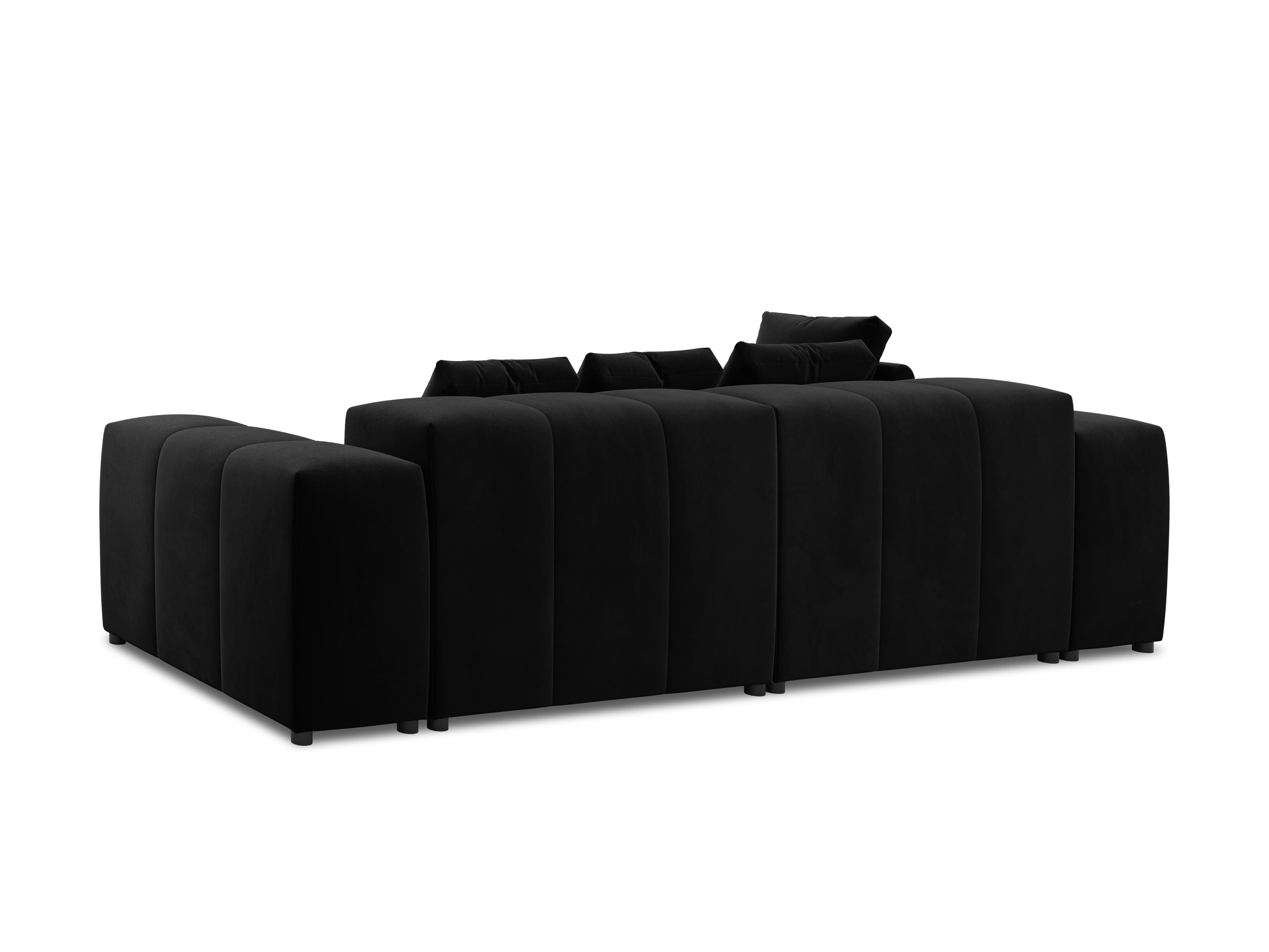 Narożnik modułowy aksamitny 4-osobowy ROME czarny Cosmopolitan Design Eye on Design