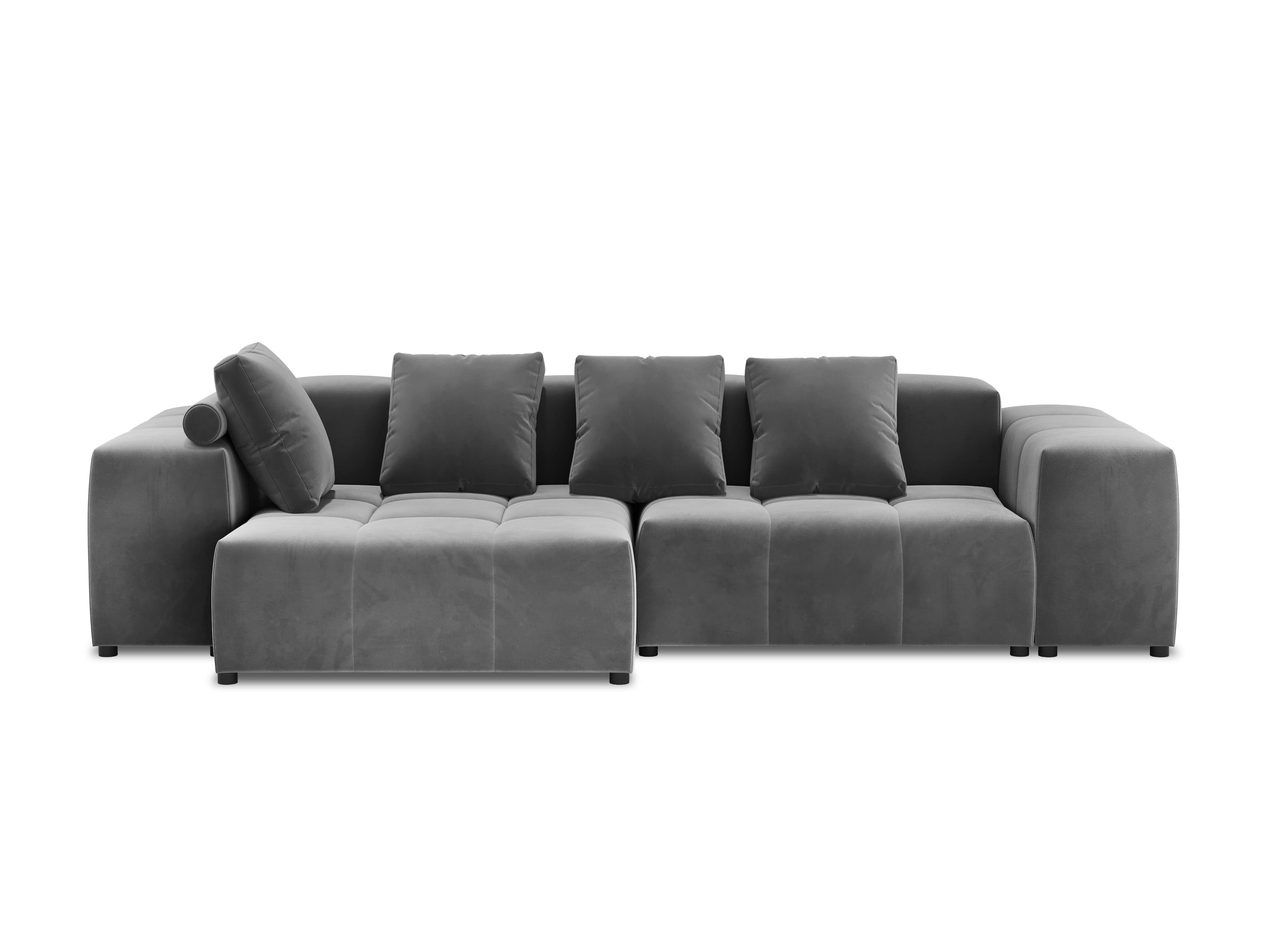 Narożnik modułowy aksamitny 4-osobowy ROME jasnoszary Cosmopolitan Design Eye on Design