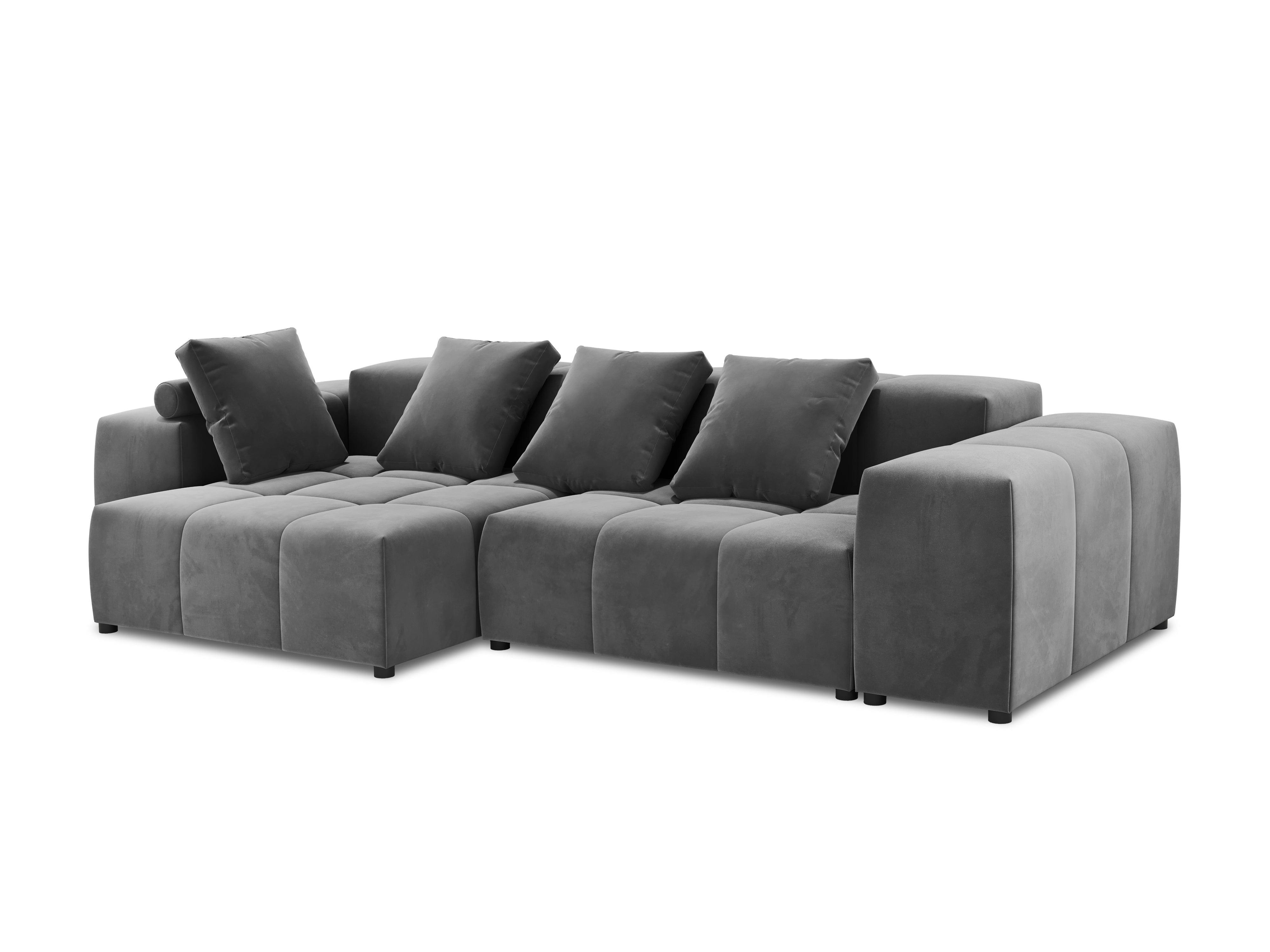 Narożnik modułowy aksamitny 4-osobowy ROME jasnoszary Cosmopolitan Design Eye on Design