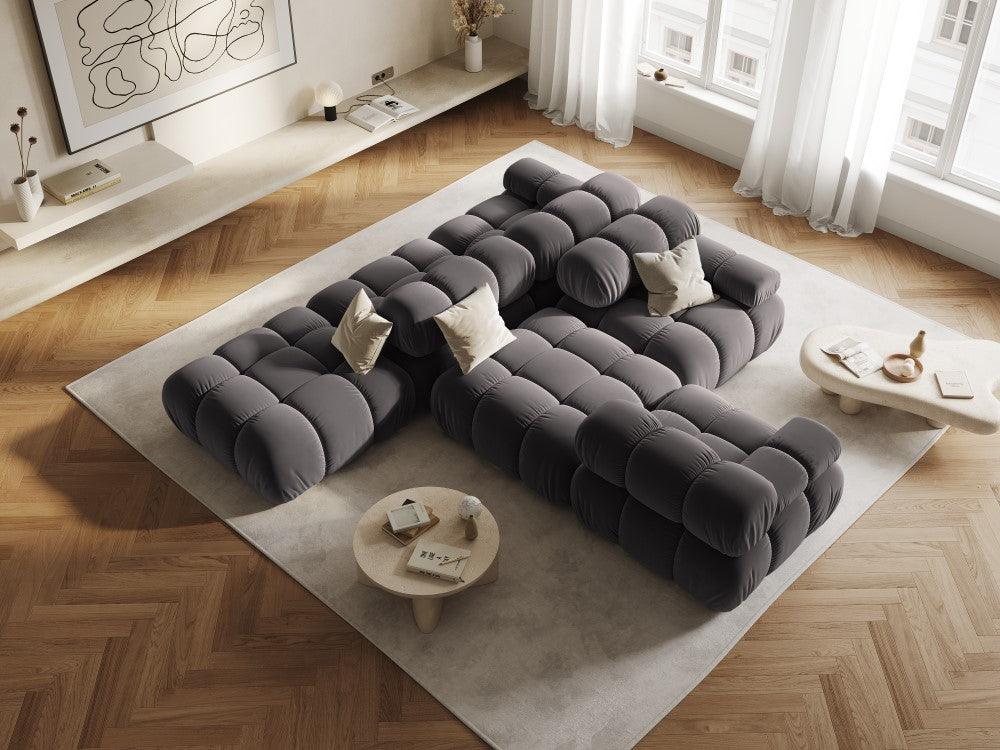 Narożnik modułowy aksamitny 4-osobowy TROPEA ciemnoszary Milo Casa Eye on Design