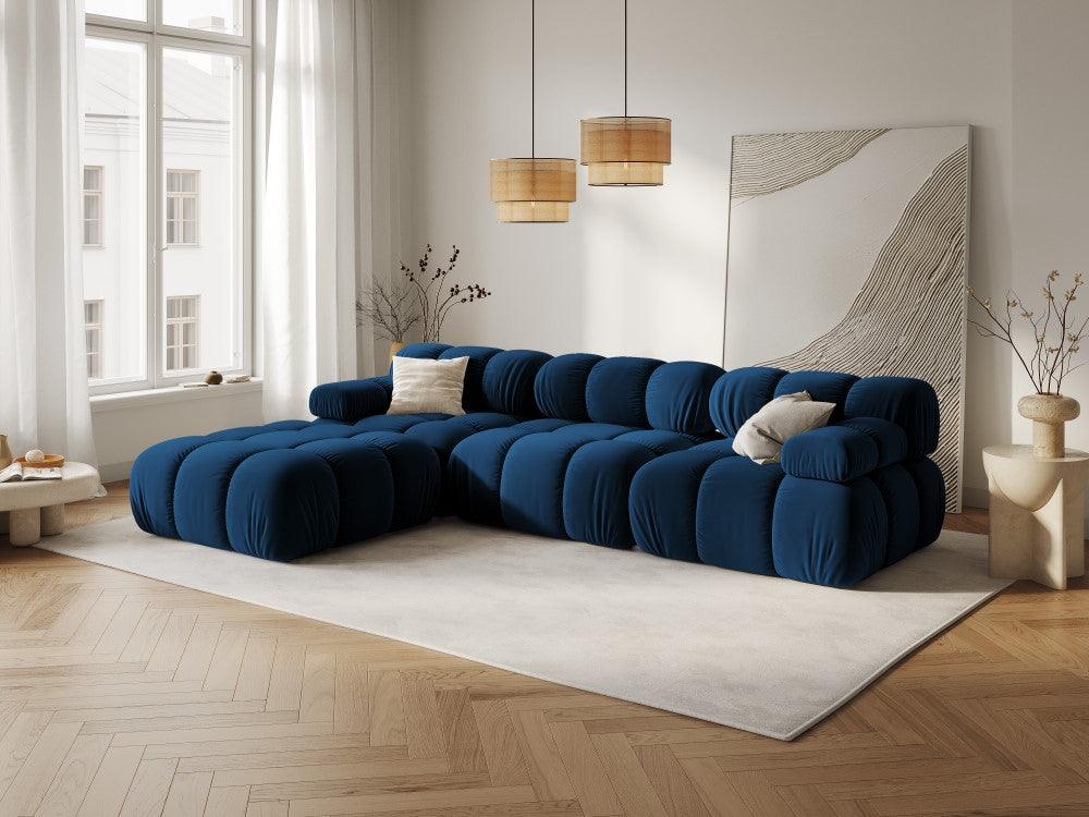 Narożnik modułowy aksamitny 4-osobowy TROPEA granat królewski Milo Casa Eye on Design