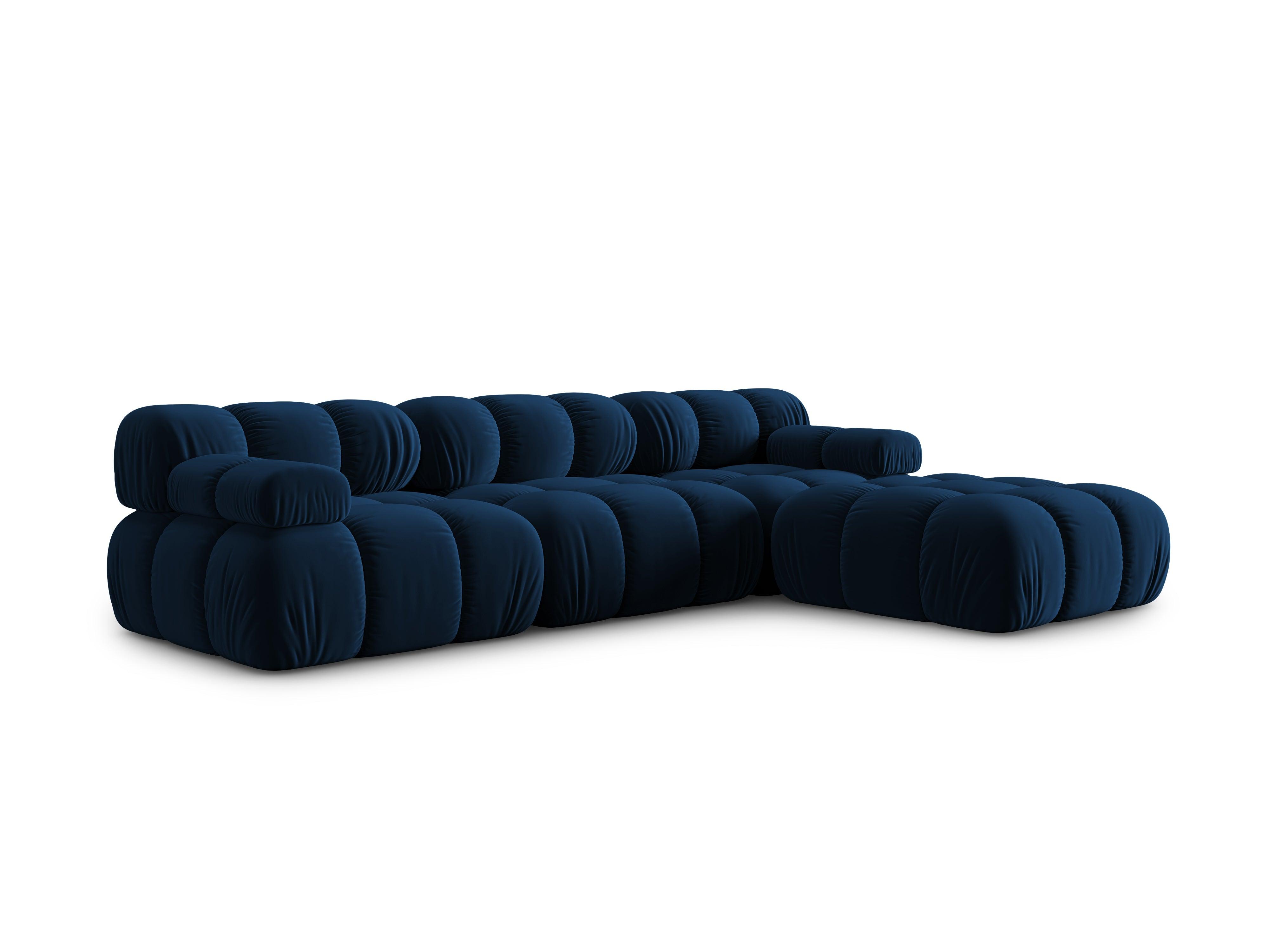 Narożnik modułowy aksamitny 4-osobowy TROPEA granat królewski Milo Casa Eye on Design