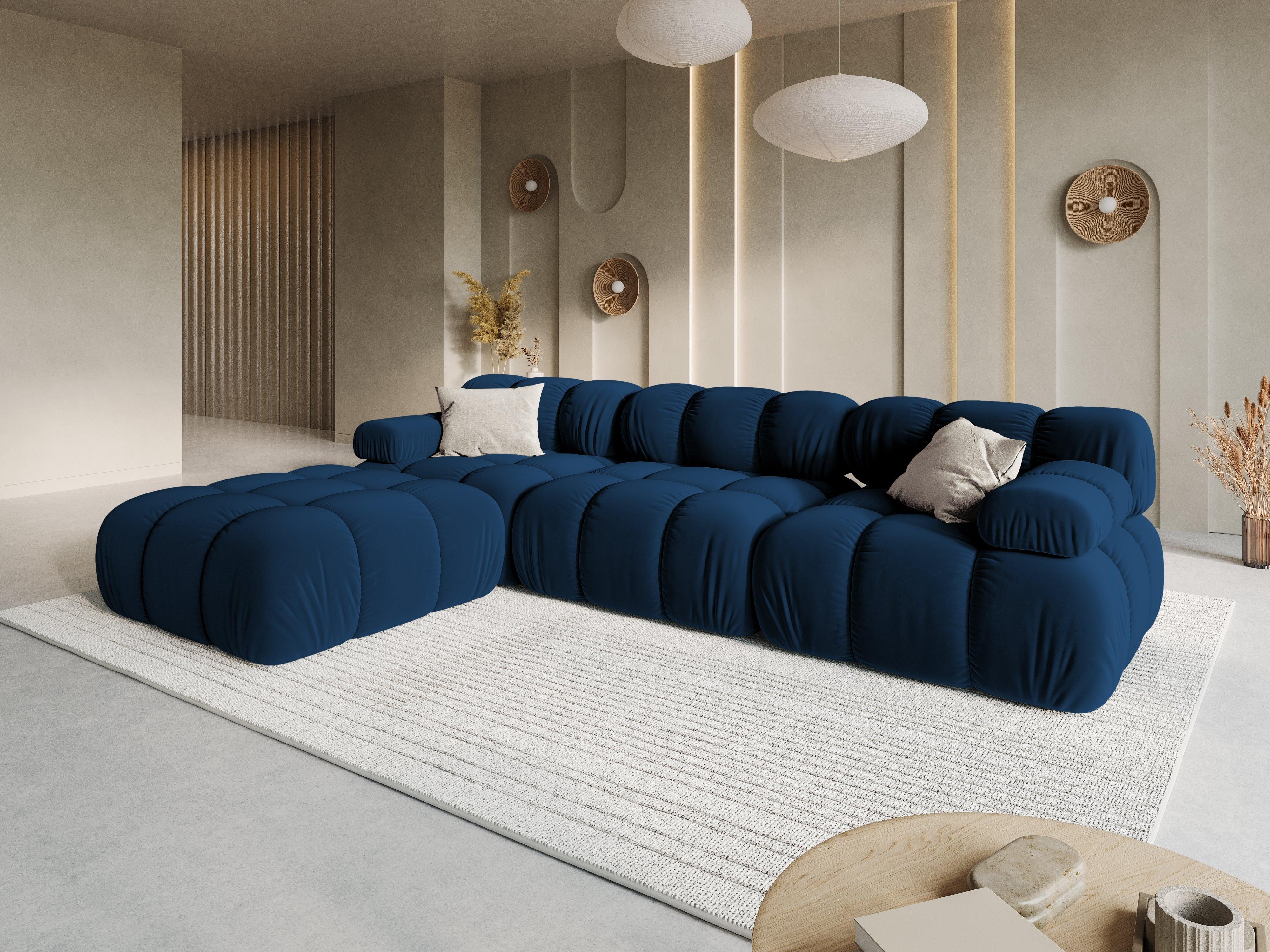 Narożnik modułowy aksamitny 4-osobowy TROPEA granat królewski Milo Casa Eye on Design
