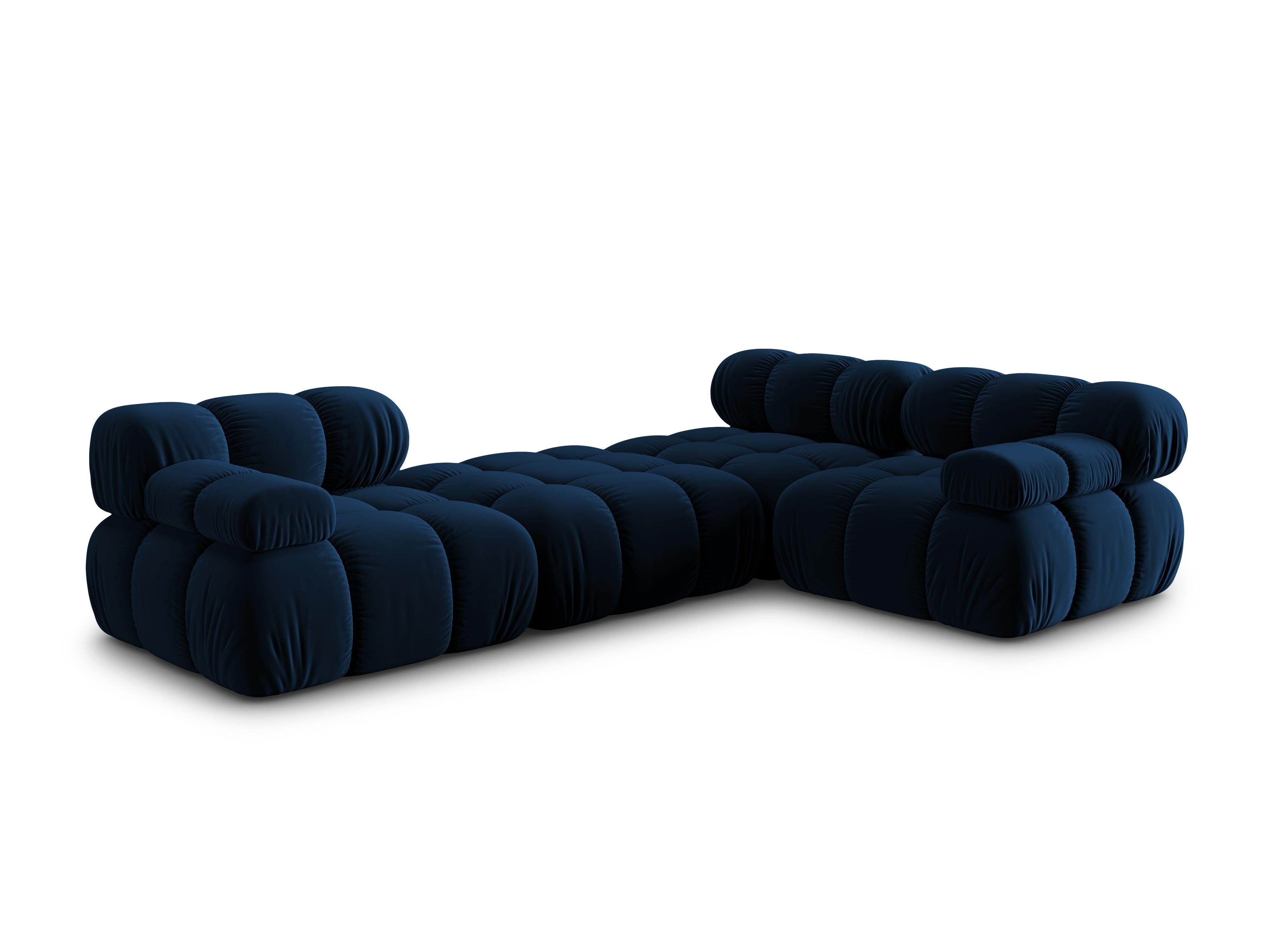 Narożnik modułowy aksamitny 4-osobowy TROPEA granat królewski Milo Casa Eye on Design