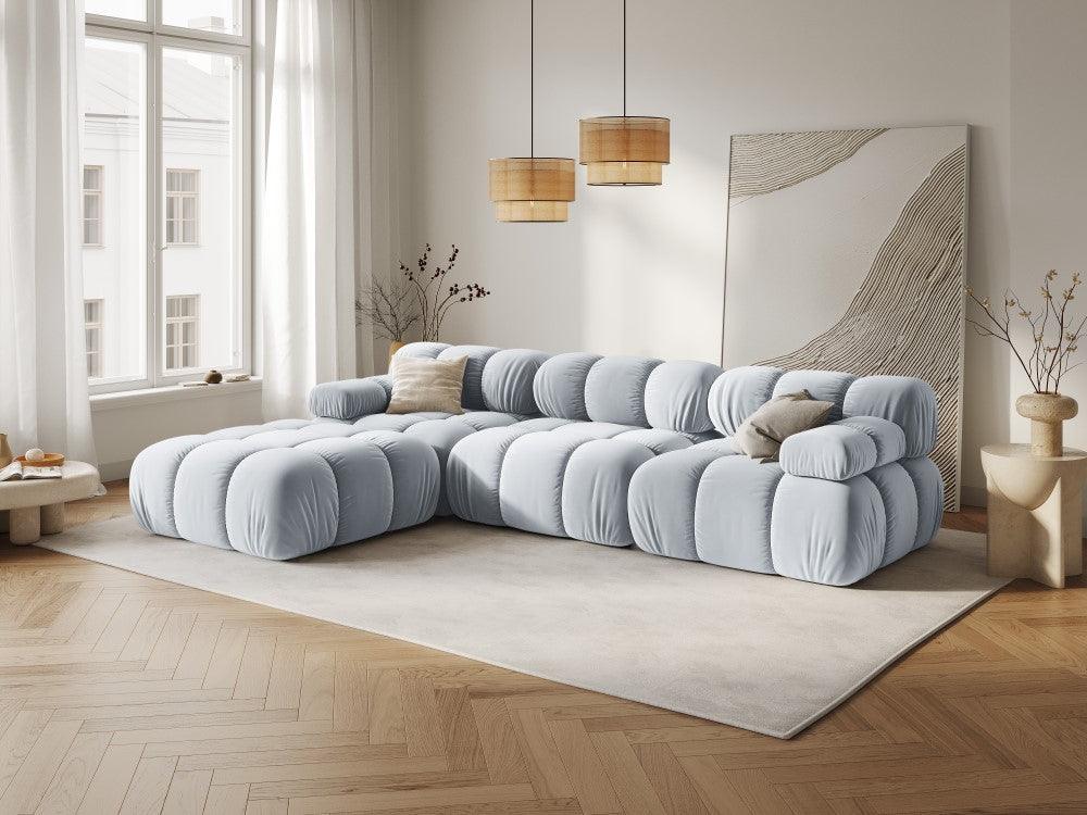 Narożnik modułowy aksamitny 4-osobowy TROPEA jasnoniebieski Milo Casa Eye on Design