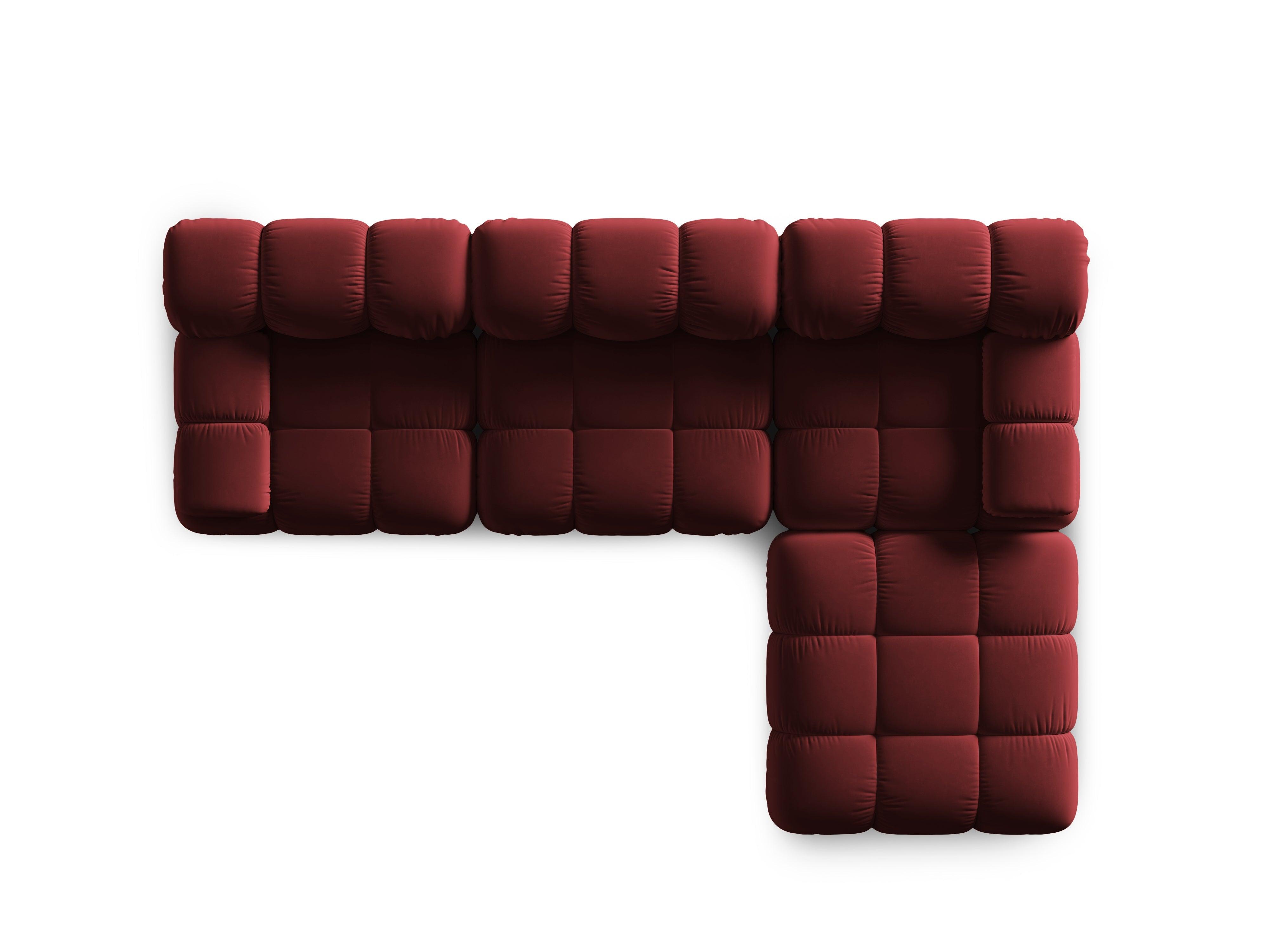 Narożnik modułowy aksamitny 4-osobowy TROPEA rubinowy Milo Casa Eye on Design