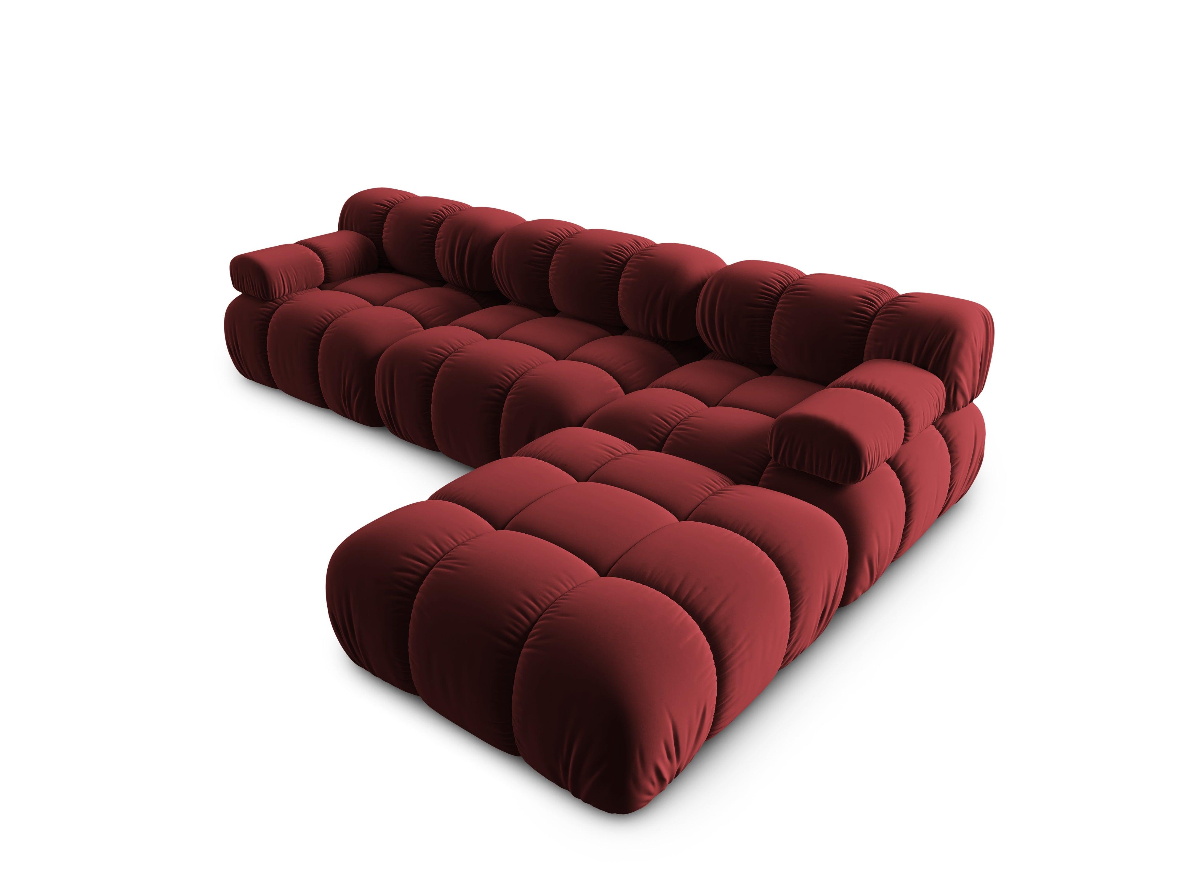 Narożnik modułowy aksamitny 4-osobowy TROPEA rubinowy Milo Casa Eye on Design
