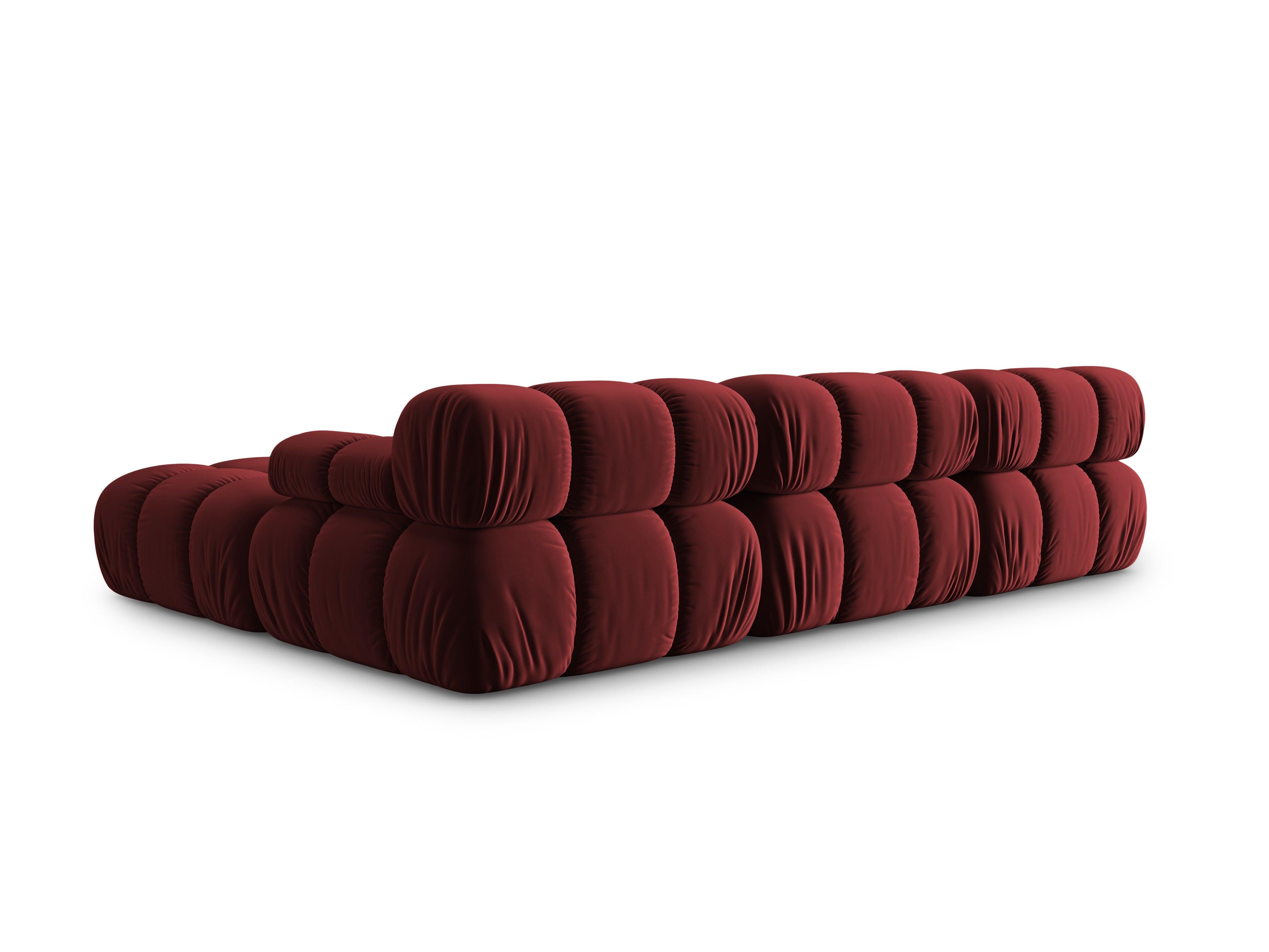 Narożnik modułowy aksamitny 4-osobowy TROPEA rubinowy Milo Casa Eye on Design
