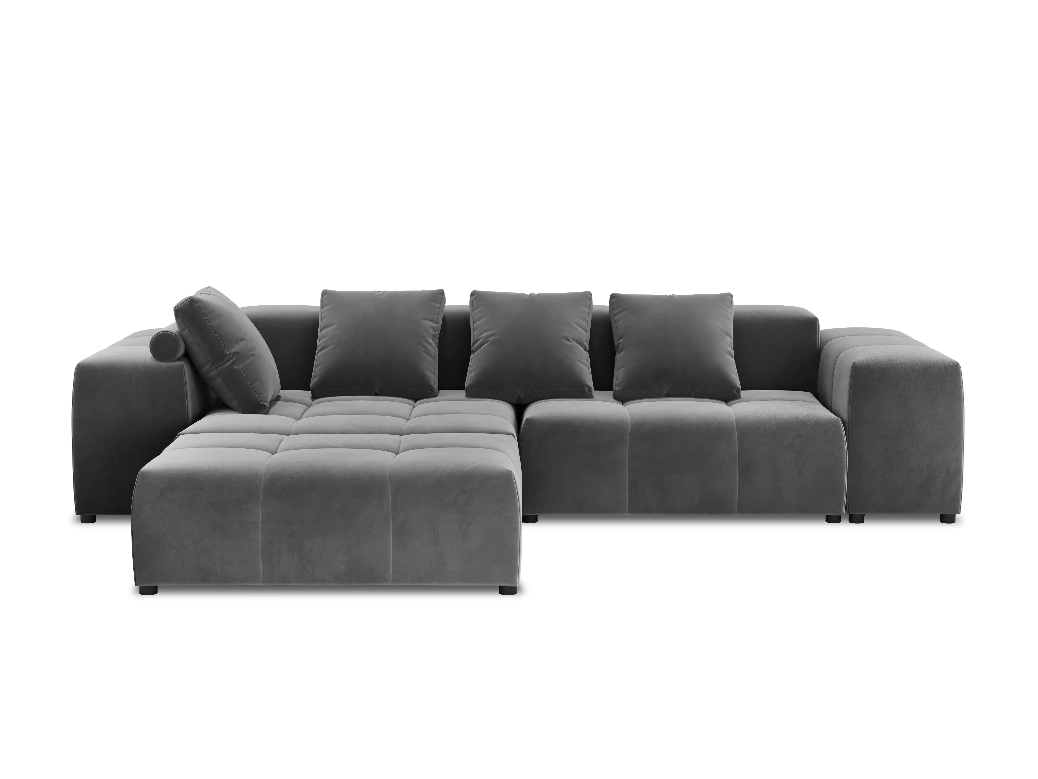 Narożnik modułowy aksamitny 5-osobowy ROME jasnoszary Cosmopolitan Design Eye on Design