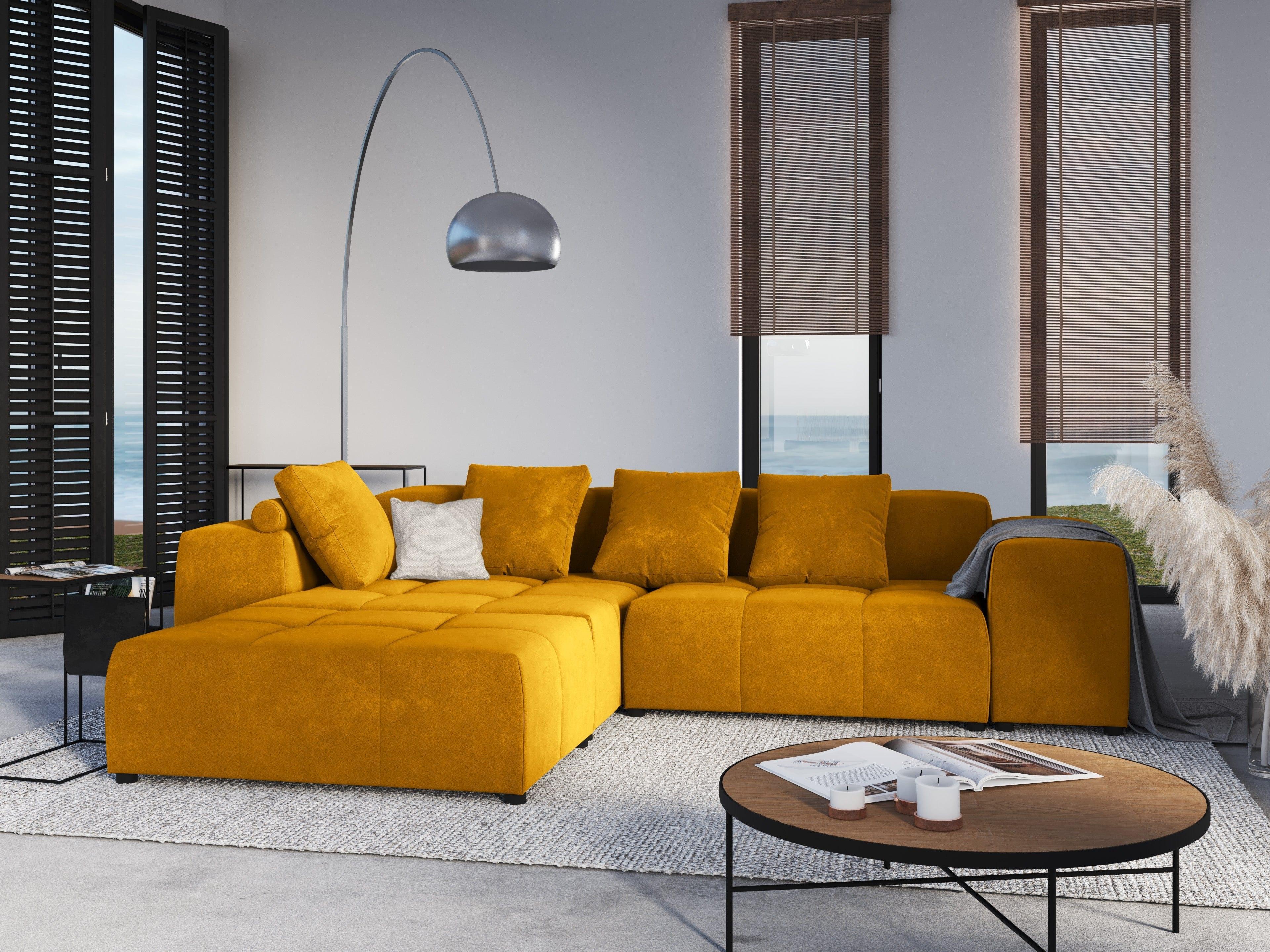 Narożnik modułowy aksamitny 5-osobowy ROME żółty Cosmopolitan Design Eye on Design