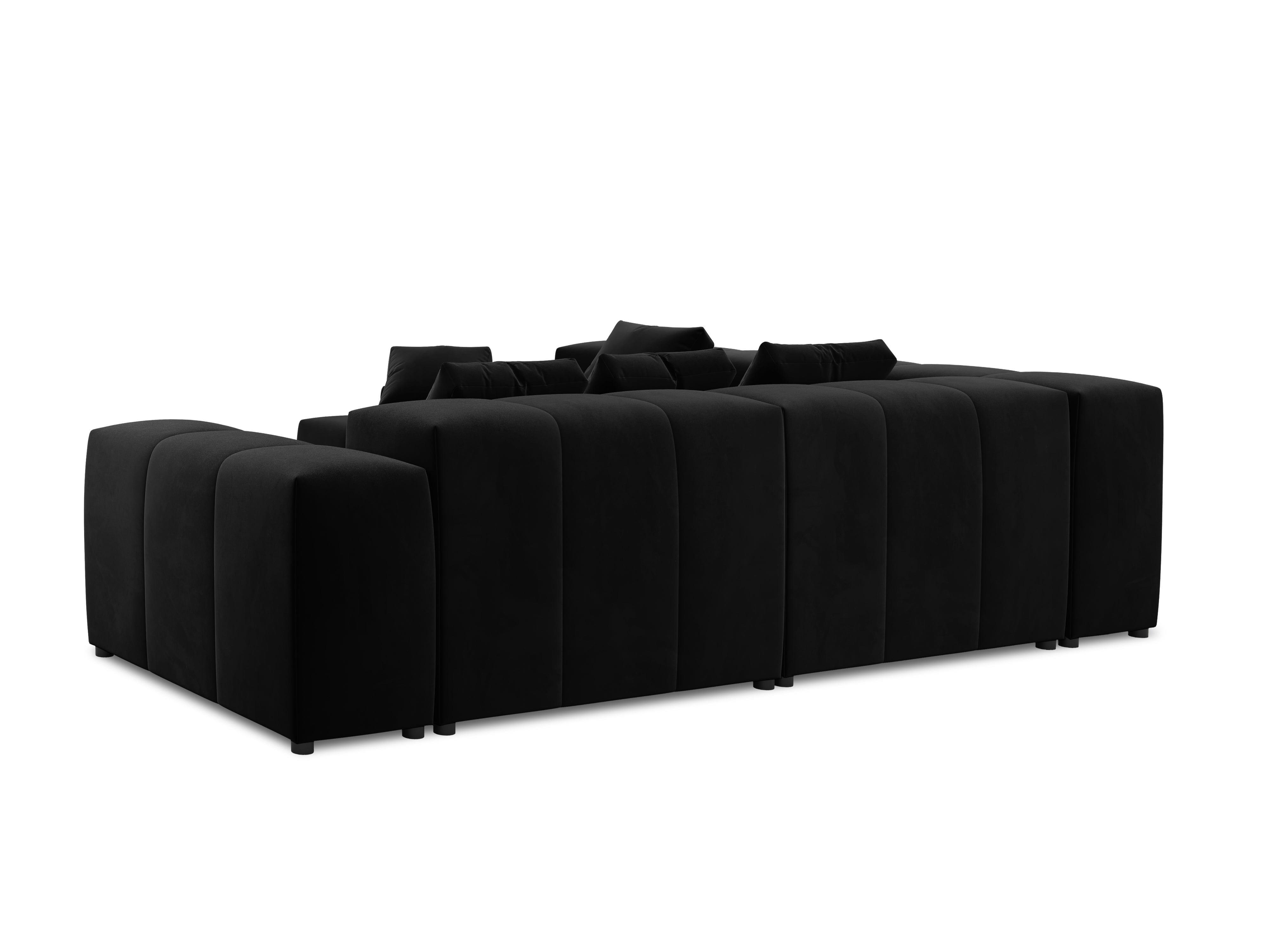 Narożnik modułowy aksamitny duży 5-osobowy ROME czarny Cosmopolitan Design Eye on Design