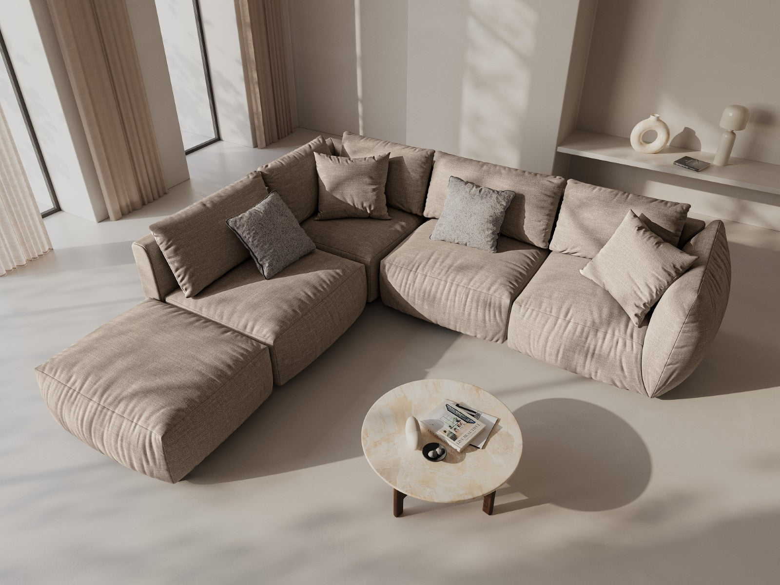 CHRIS modular sofa - central element sand chenille