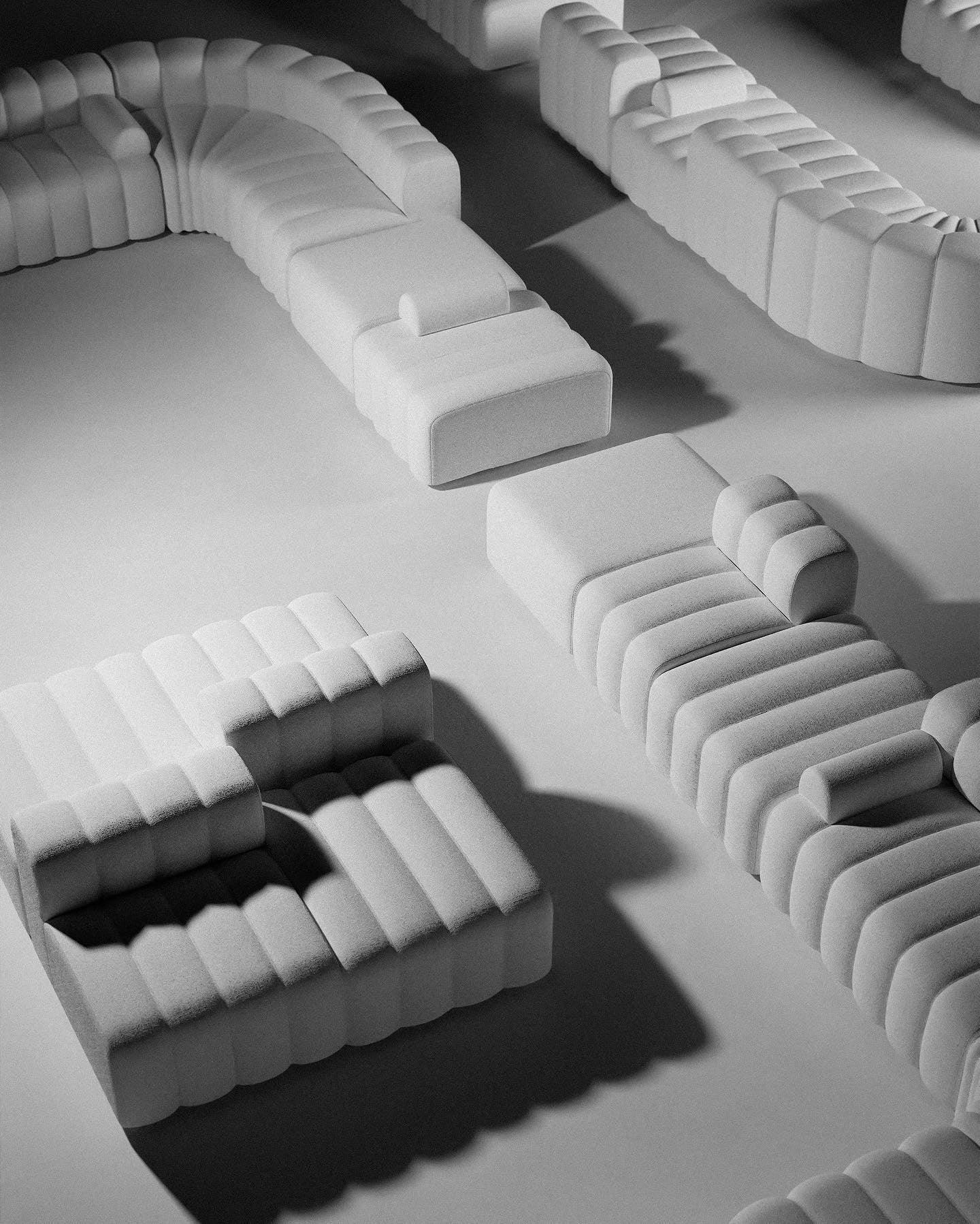Narożnik modułowy STUDIO boucle kremowy NORR11 Eye on Design