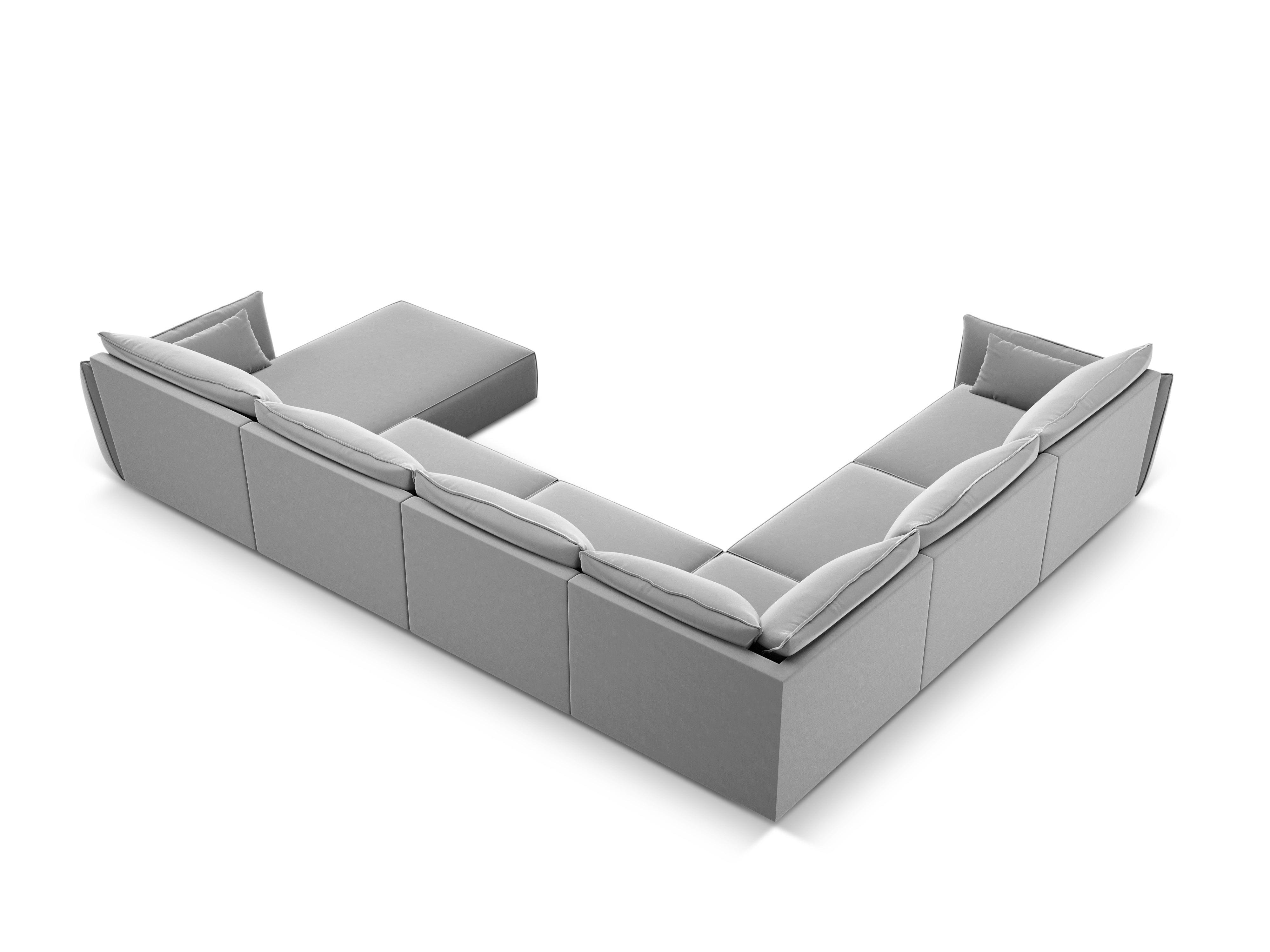 Narożnik panoramiczny aksamitny lewostronny VANDA szary Mazzini Sofas Eye on Design