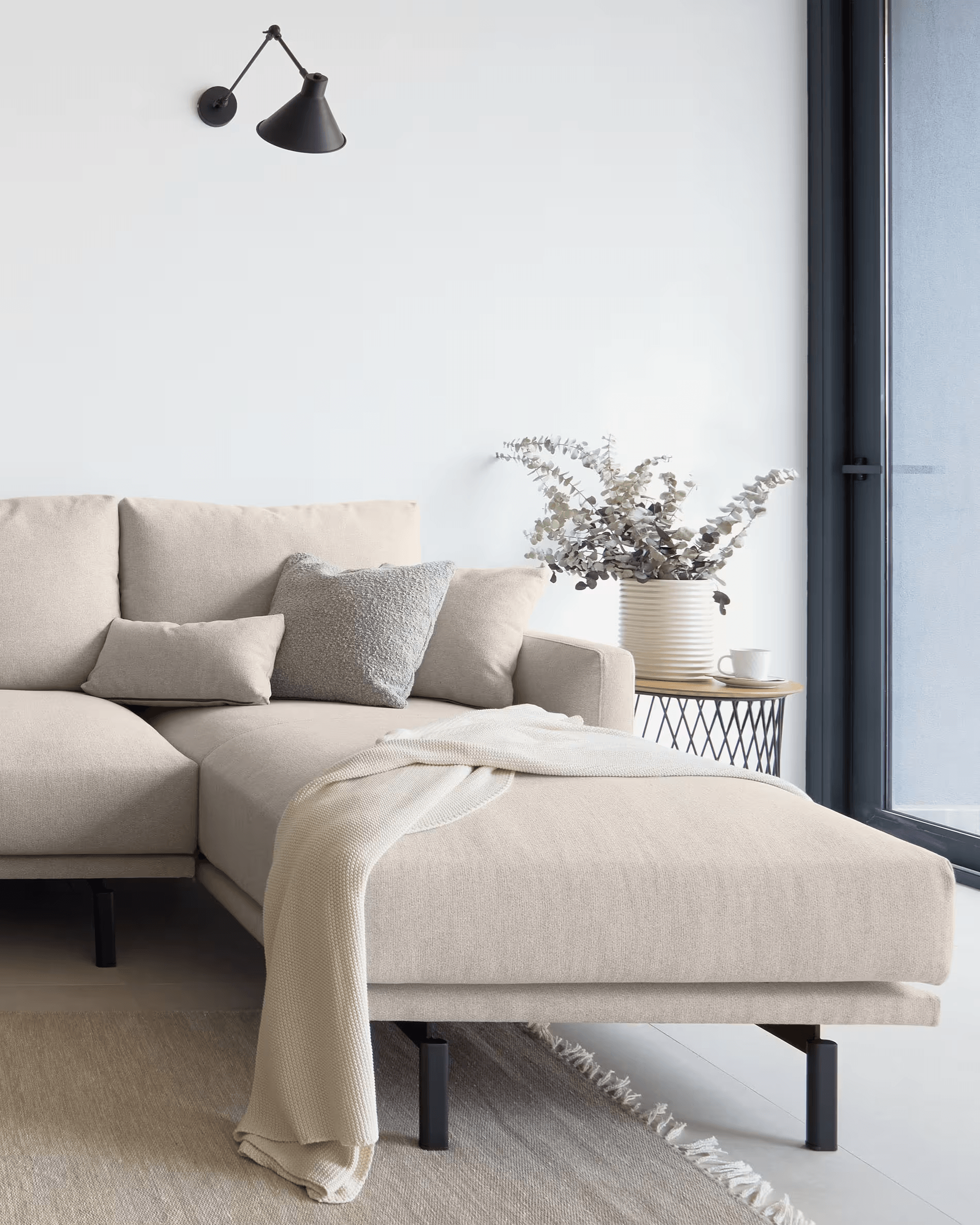 Narożnik prawostronny 3,5-osobowy GALENE beżowy La Forma Eye on Design