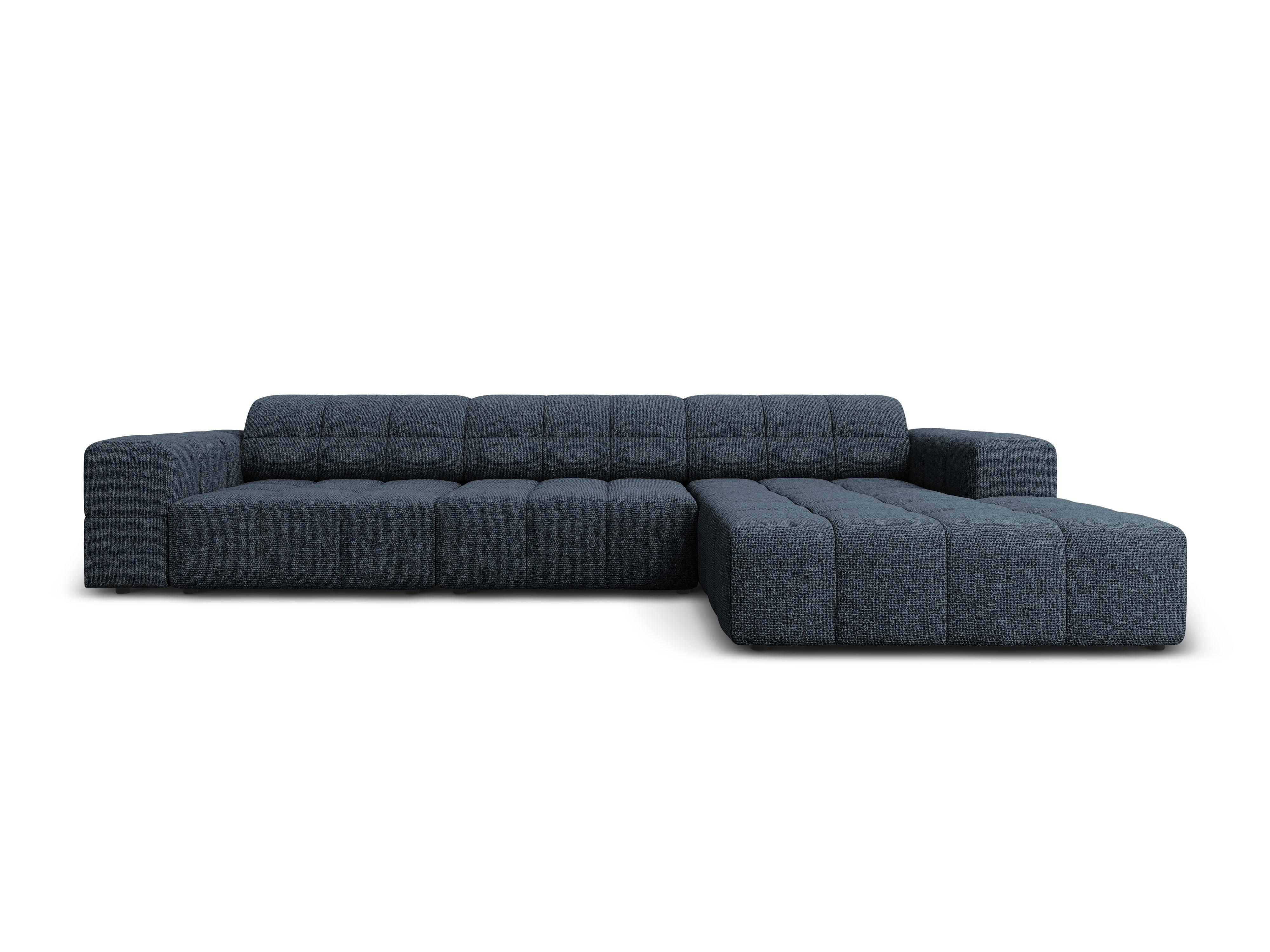 Narożnik prawostronny 4-osobowy CHICAGO niebieski szenil Cosmopolitan Design Eye on Design