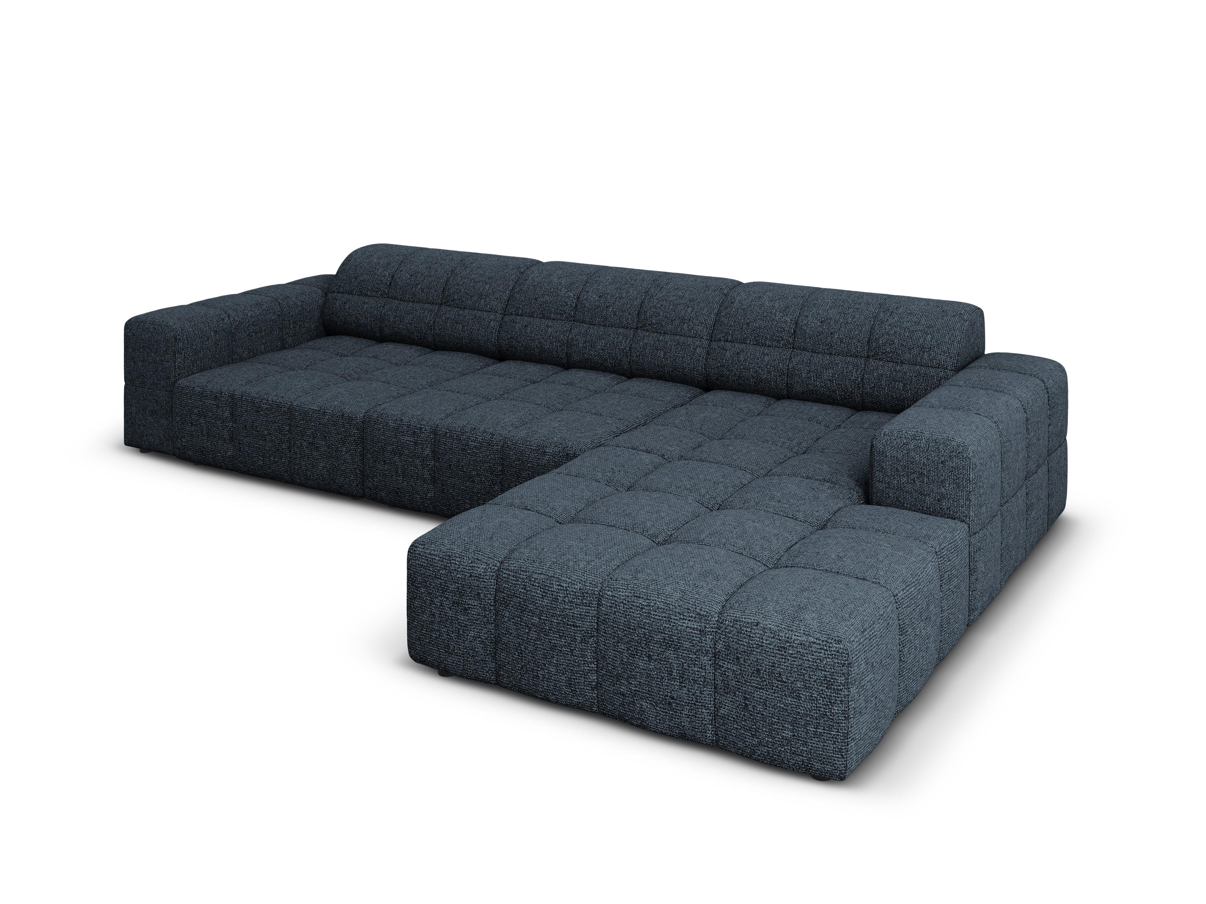 Narożnik prawostronny 4-osobowy CHICAGO niebieski szenil Cosmopolitan Design Eye on Design
