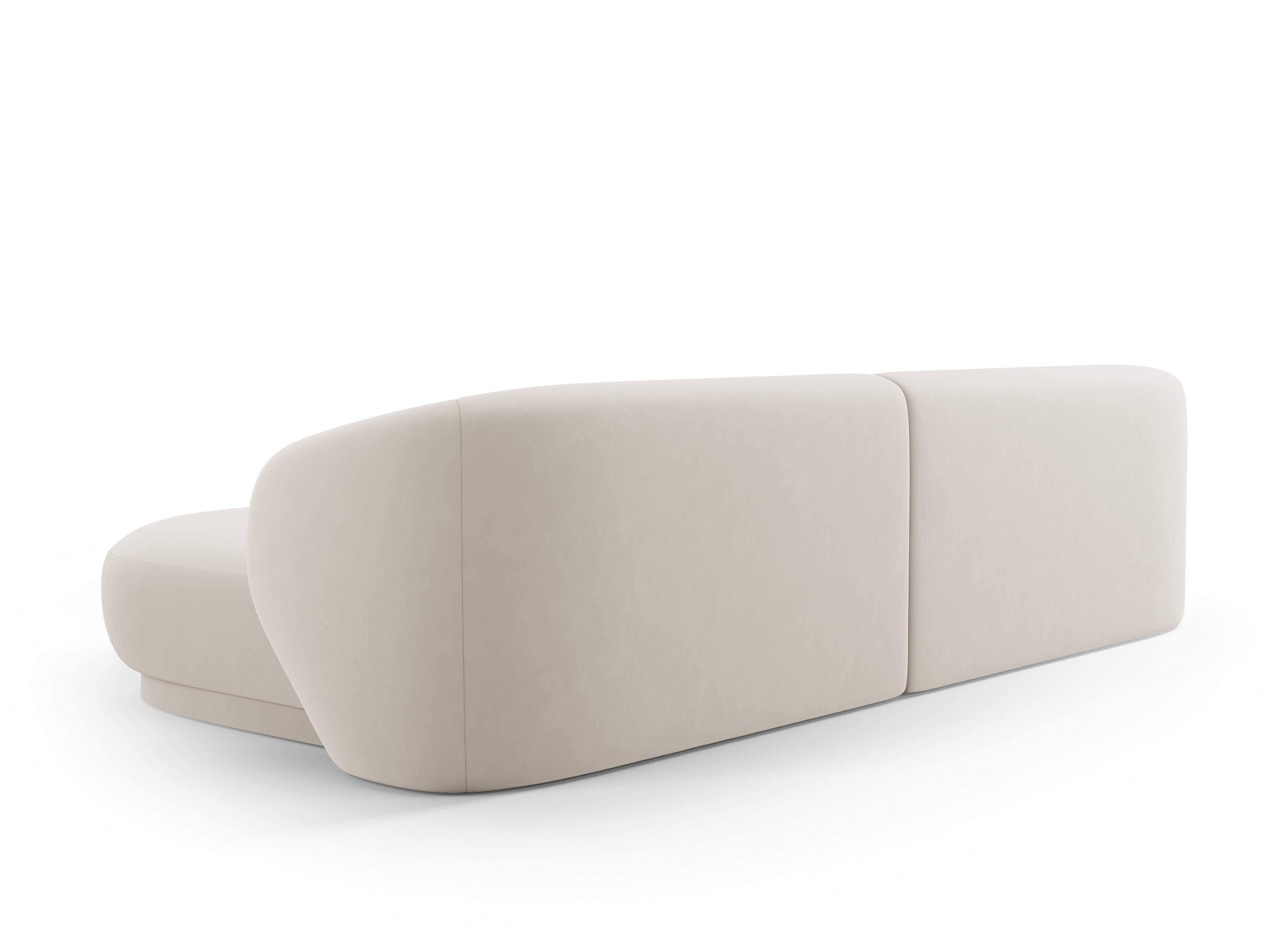 Narożnik prawostronny aksamitny CAMDEN jasnobeżowy Cosmopolitan Design Eye on Design