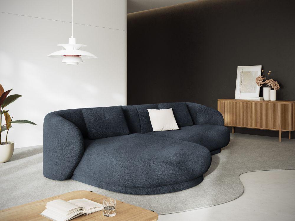 Narożnik prawostronny aksamitny CAMDEN jasnobeżowy Cosmopolitan Design Eye on Design