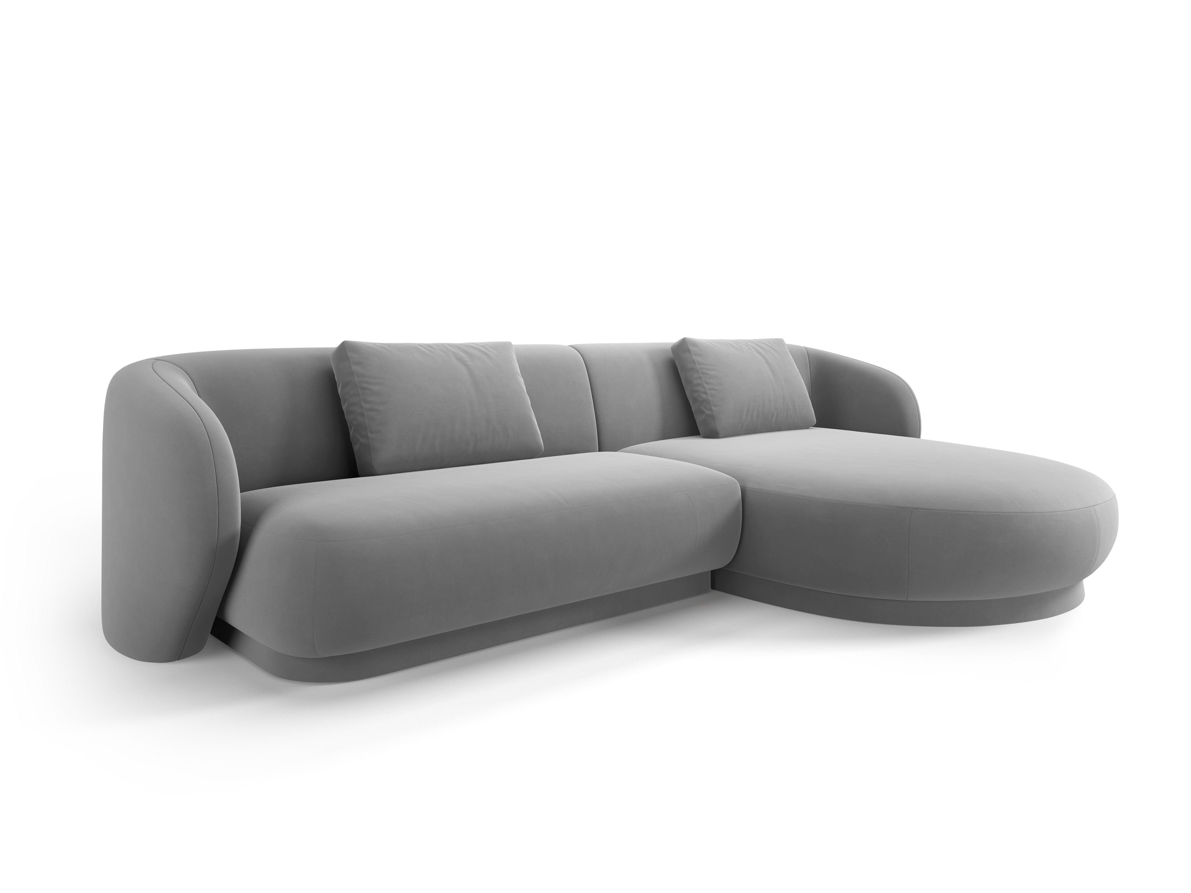 Narożnik prawostronny aksamitny CAMDEN szary Cosmopolitan Design Eye on Design