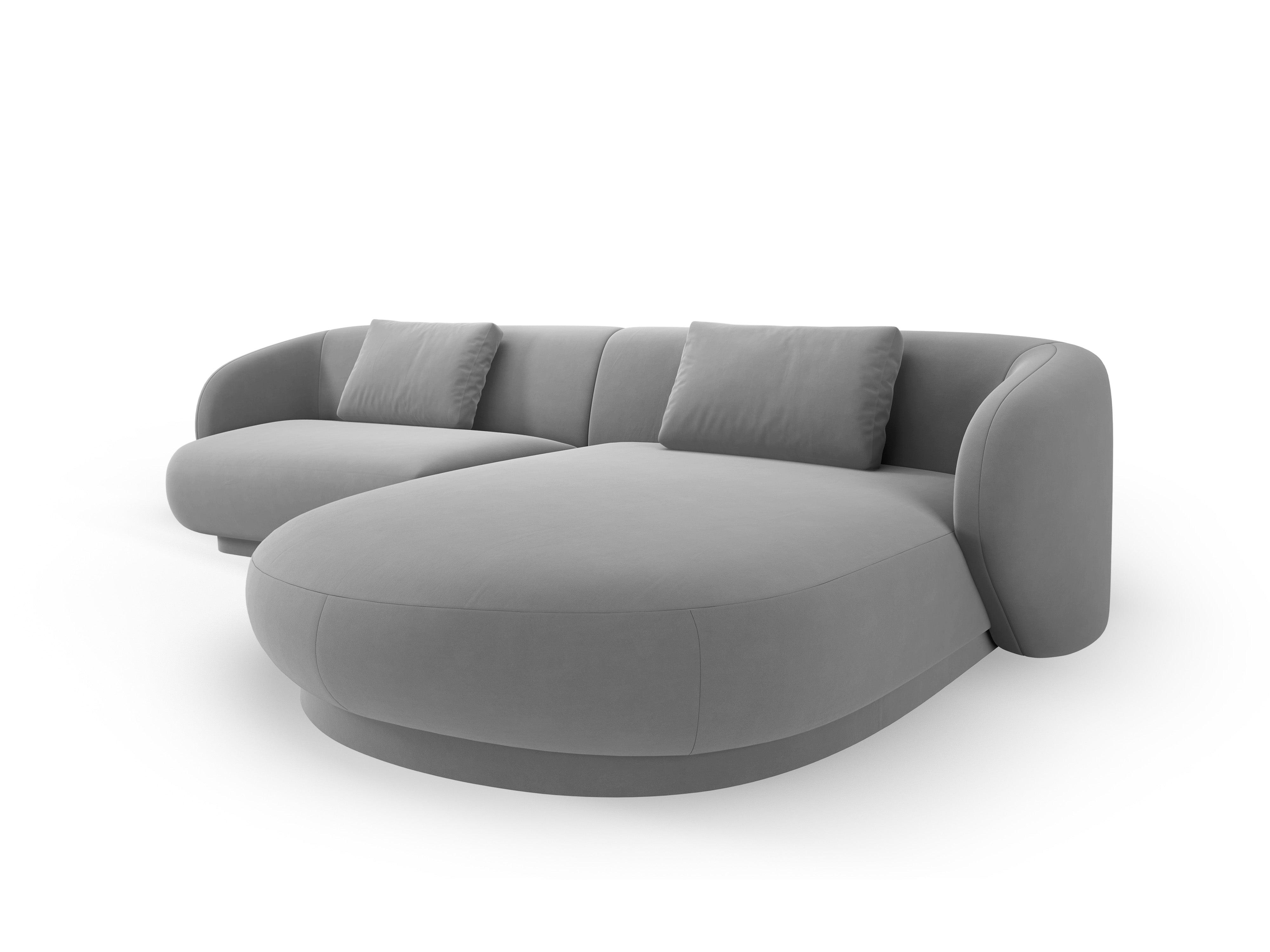 Narożnik prawostronny aksamitny CAMDEN szary Cosmopolitan Design Eye on Design