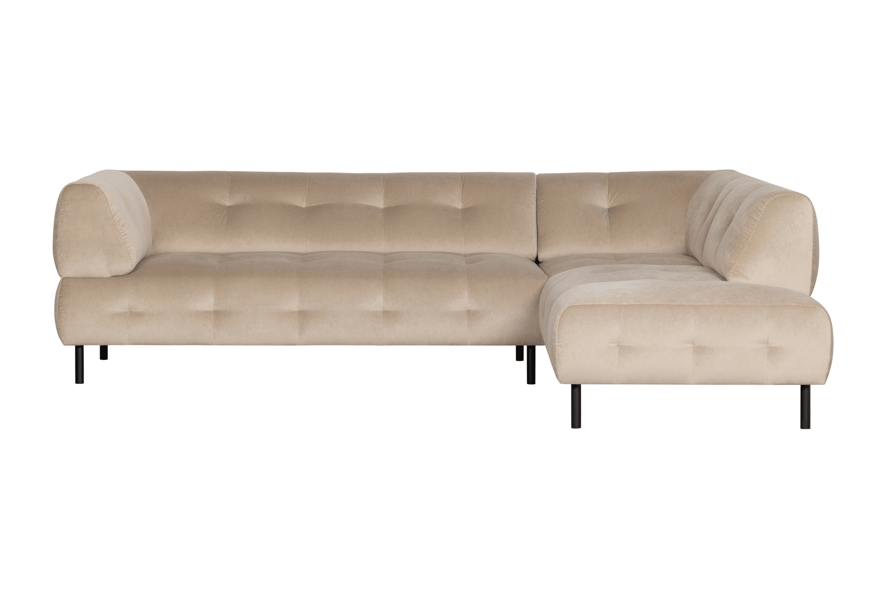 Narożnik prawostronny aksamitny LLOYD piaskowy Woood Exclusive Eye on Design