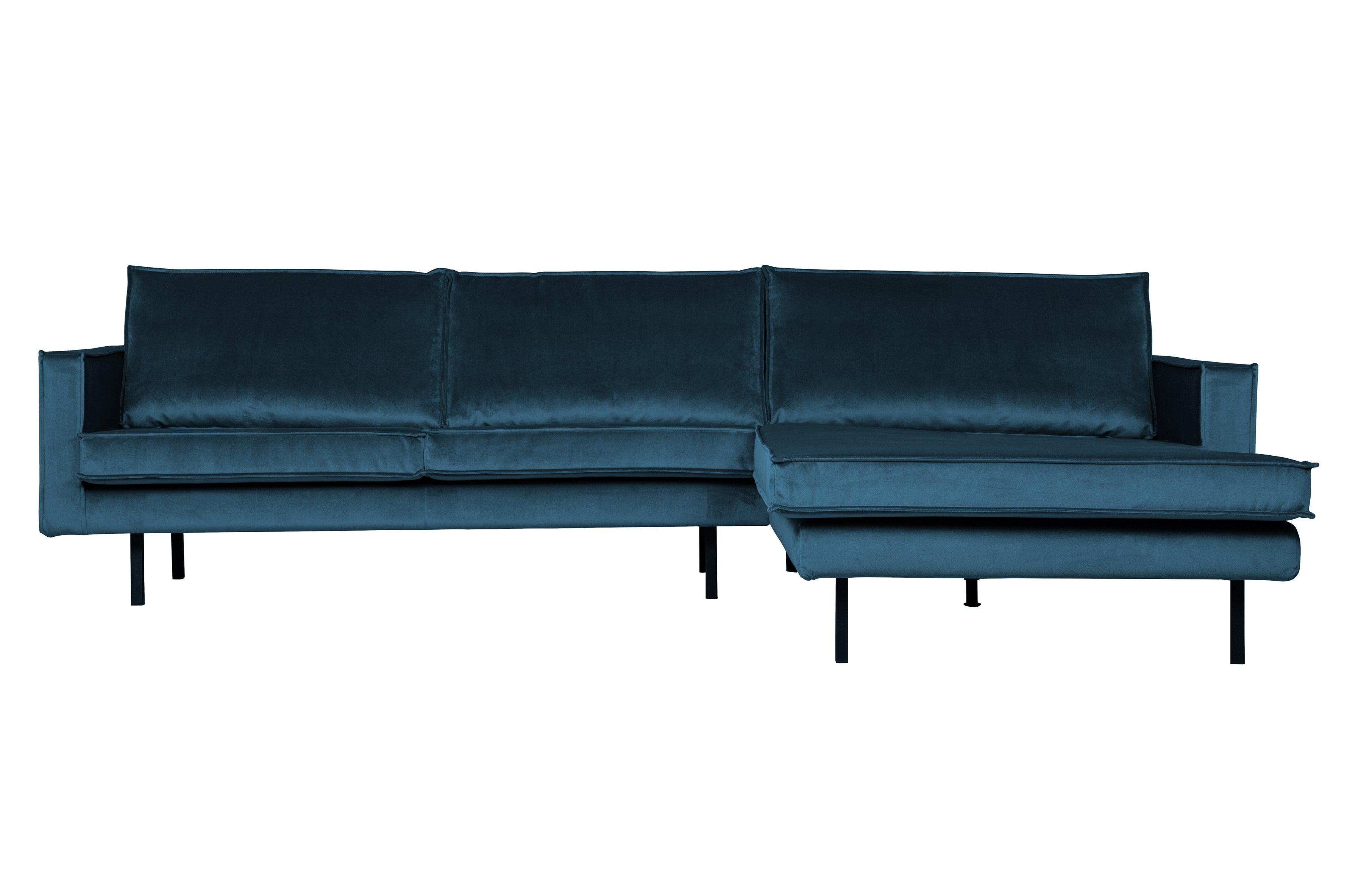 Narożnik prawostronny aksamitny RODEO niebieski Be Pure Eye on Design