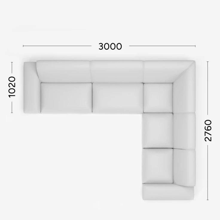 Narożnik prawostronny MOOD Rosanero 300x102x276 cm Grupa 0 Eye on Design