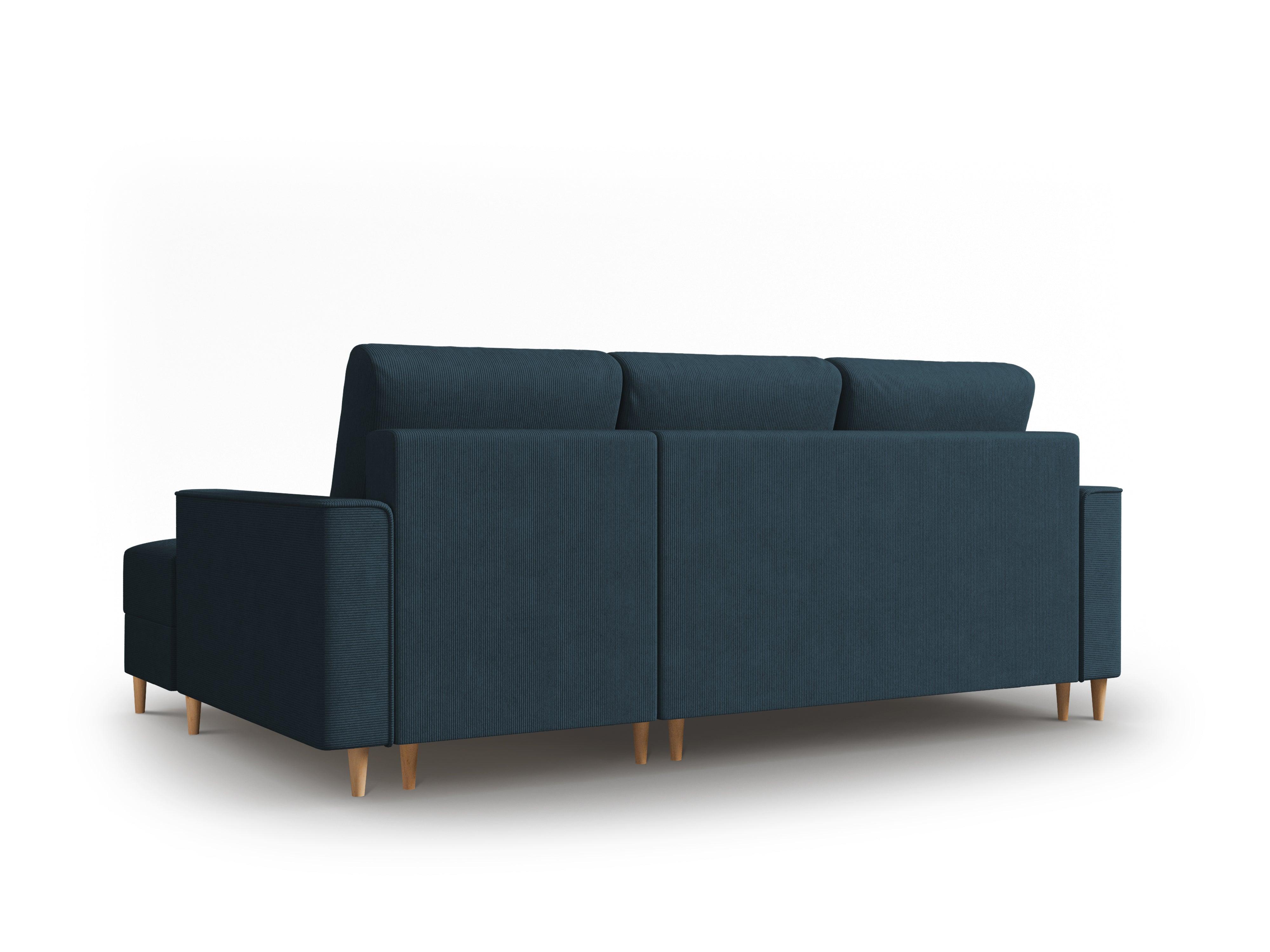 Narożnik prawostronny sztruksowy z funkcją spania CARTADERA granatowy Mazzini Sofas Eye on Design
