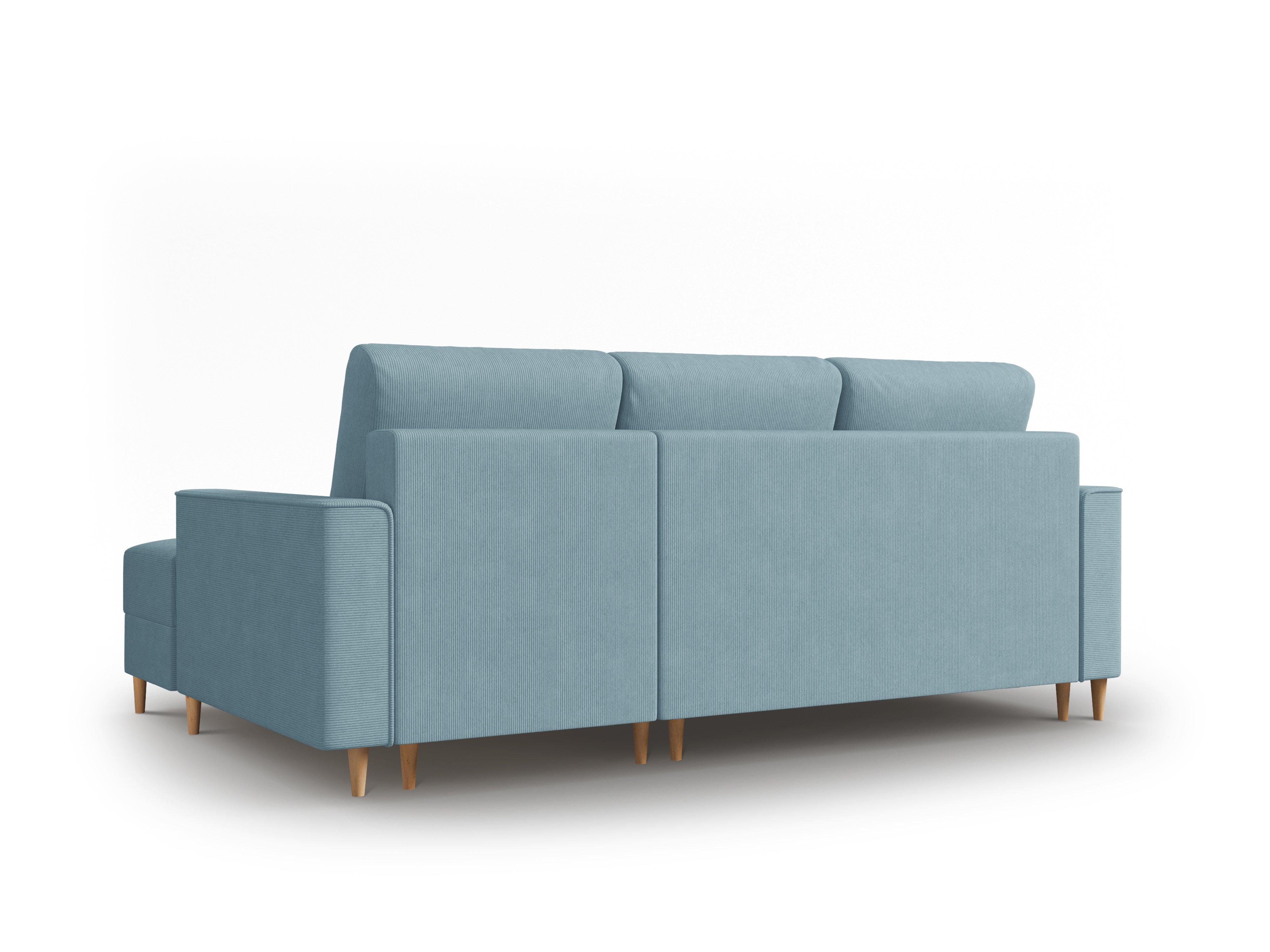 Narożnik prawostronny sztruksowy z funkcją spania CARTADERA niebieski Mazzini Sofas Eye on Design