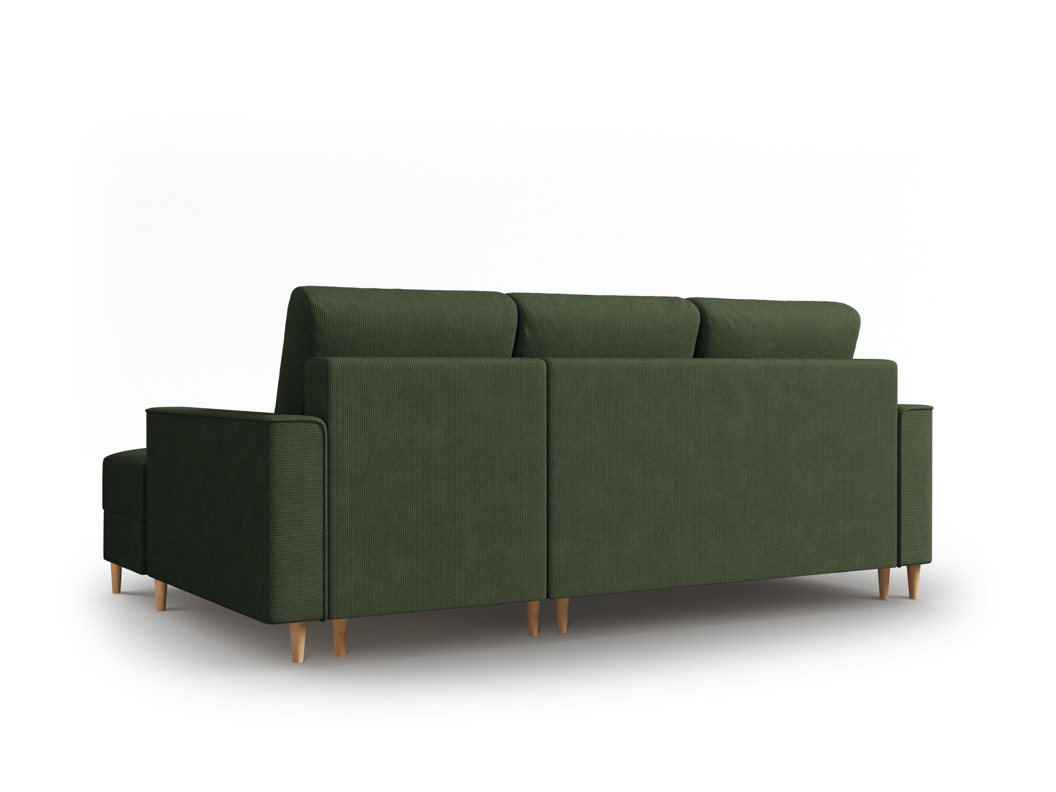 Narożnik prawostronny sztruksowy z funkcją spania CARTADERA zielony Mazzini Sofas Eye on Design