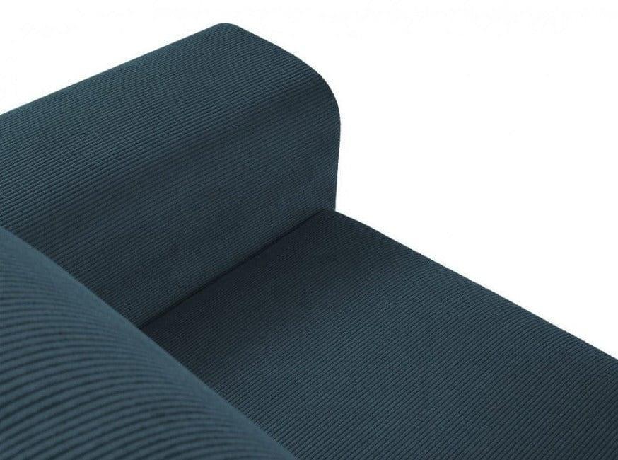 Narożnik prawostronny sztruksowy z funkcją spania KYOTO ciemnoniebieski Cosmopolitan Design Eye on Design
